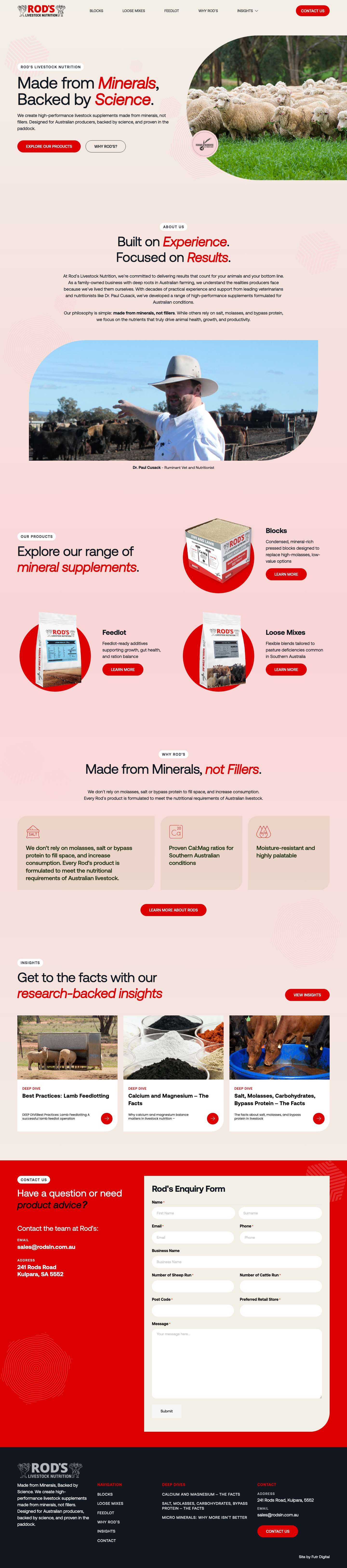 Rods Livestock Nutrition • Made from Minerals, Backed by Science. - Full Screenshot