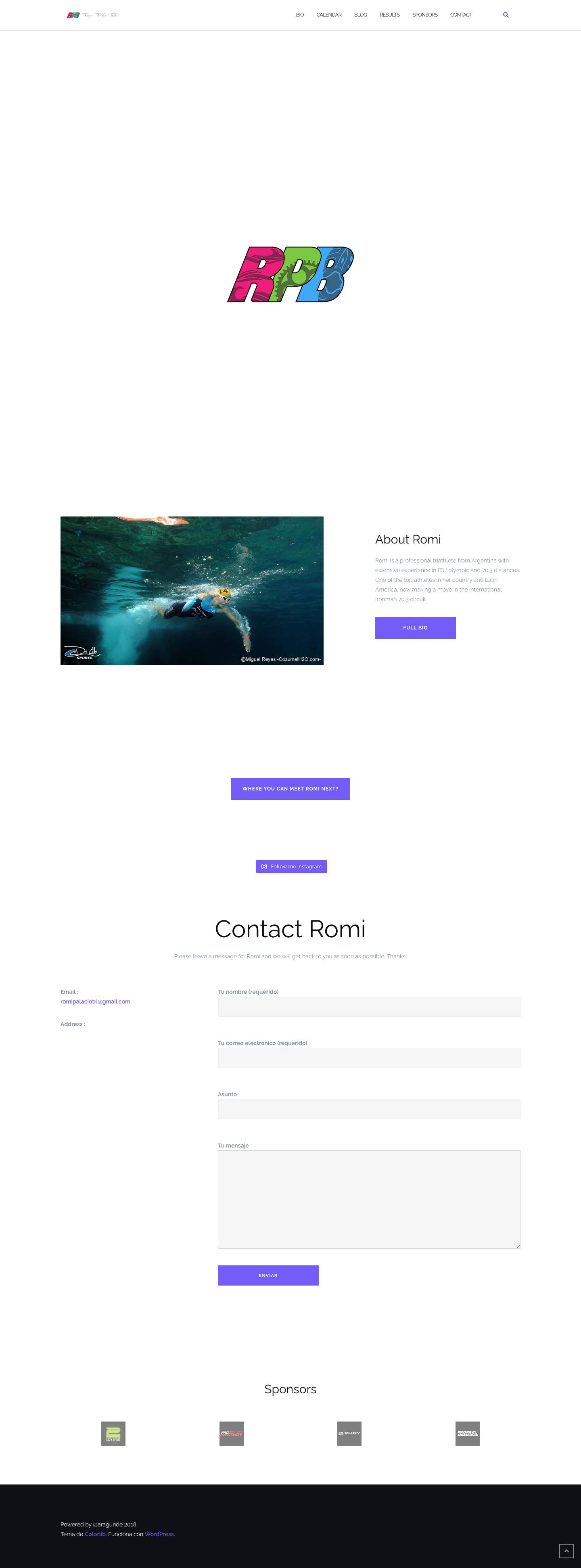 Romina Palacio Balena – Triathlete - Full Screenshot