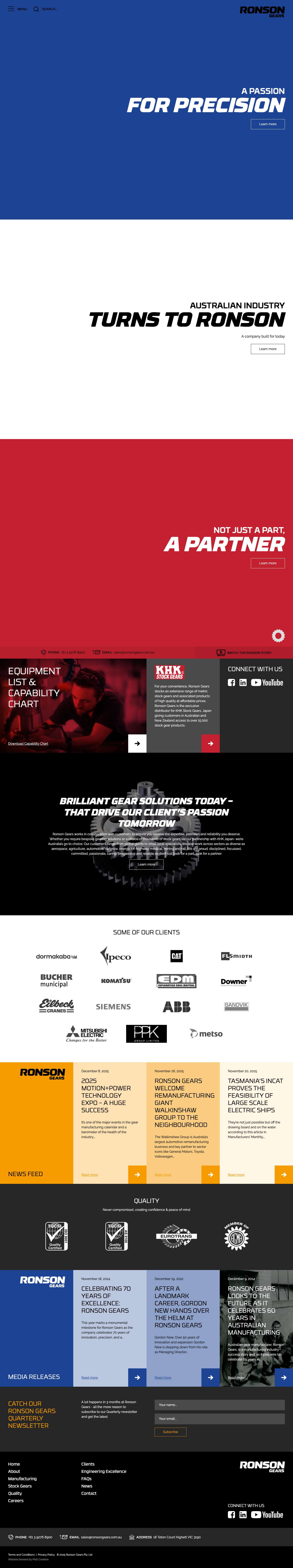 Gear Manufacturer - Gear Solutions | Ronson Gears AustraliaRonson GearsRonson GearsRonson GearsRonson Gears - Full Screenshot