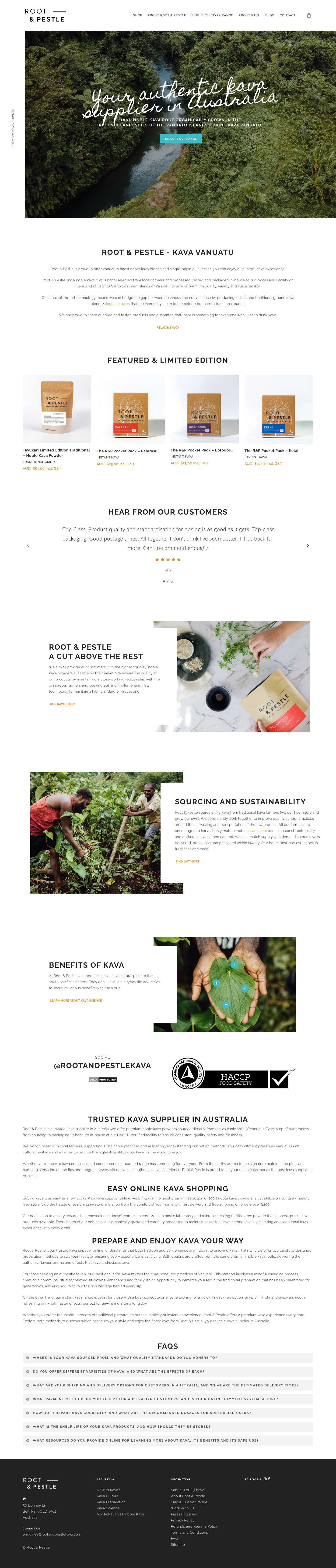 Kava Supplier Australia | Root & Pestle - Full Screenshot