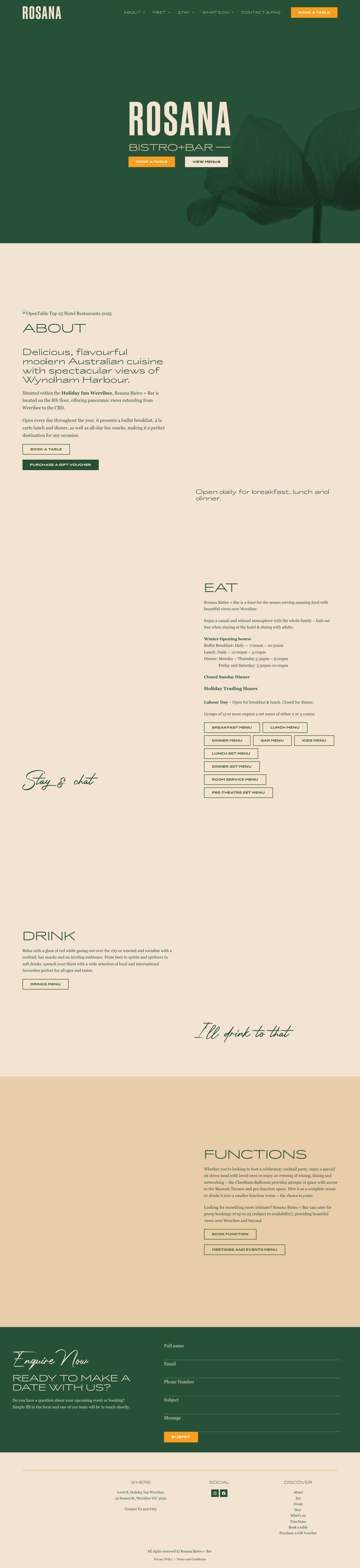 Rosana Bistro and Bar | Restaurant in Werribee - Full Screenshot