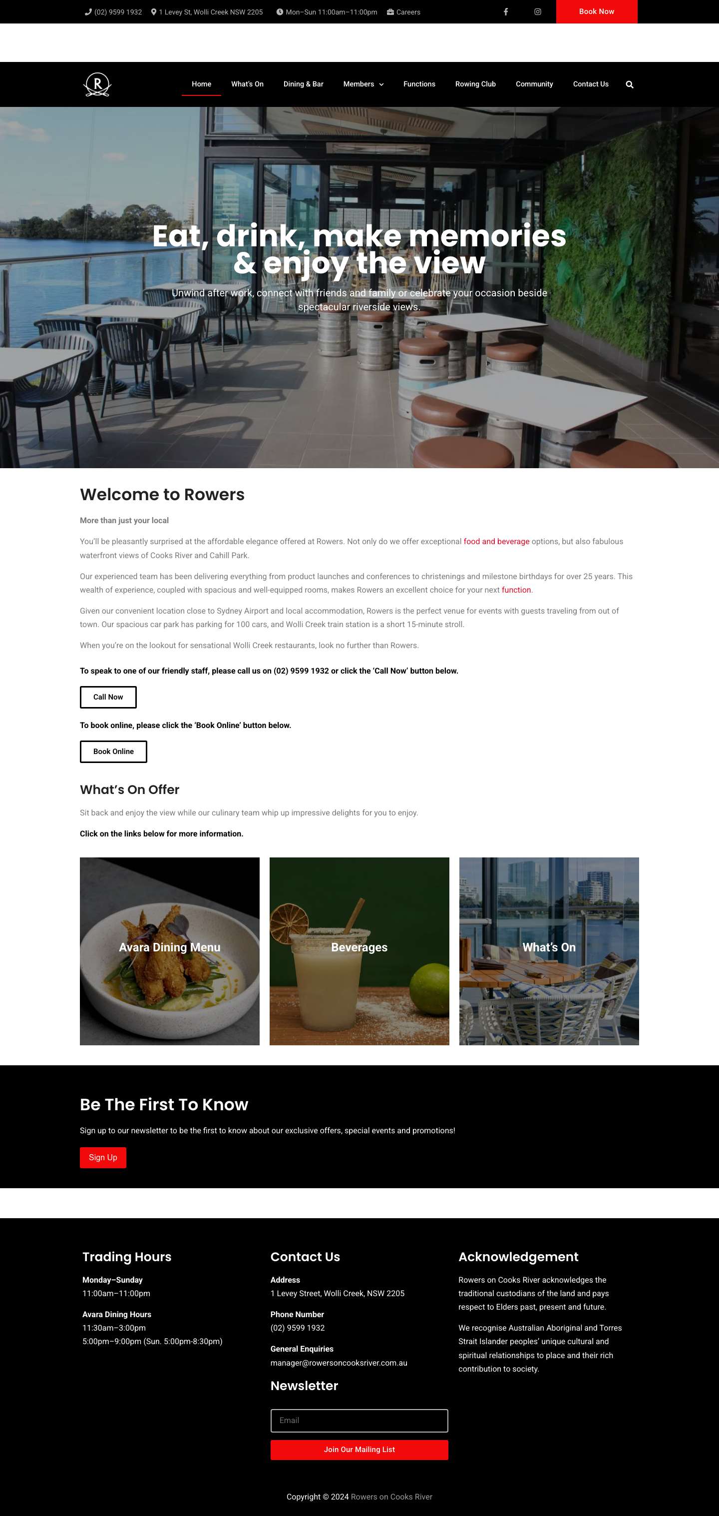 Home - Rowers on Cooks River - Full Screenshot