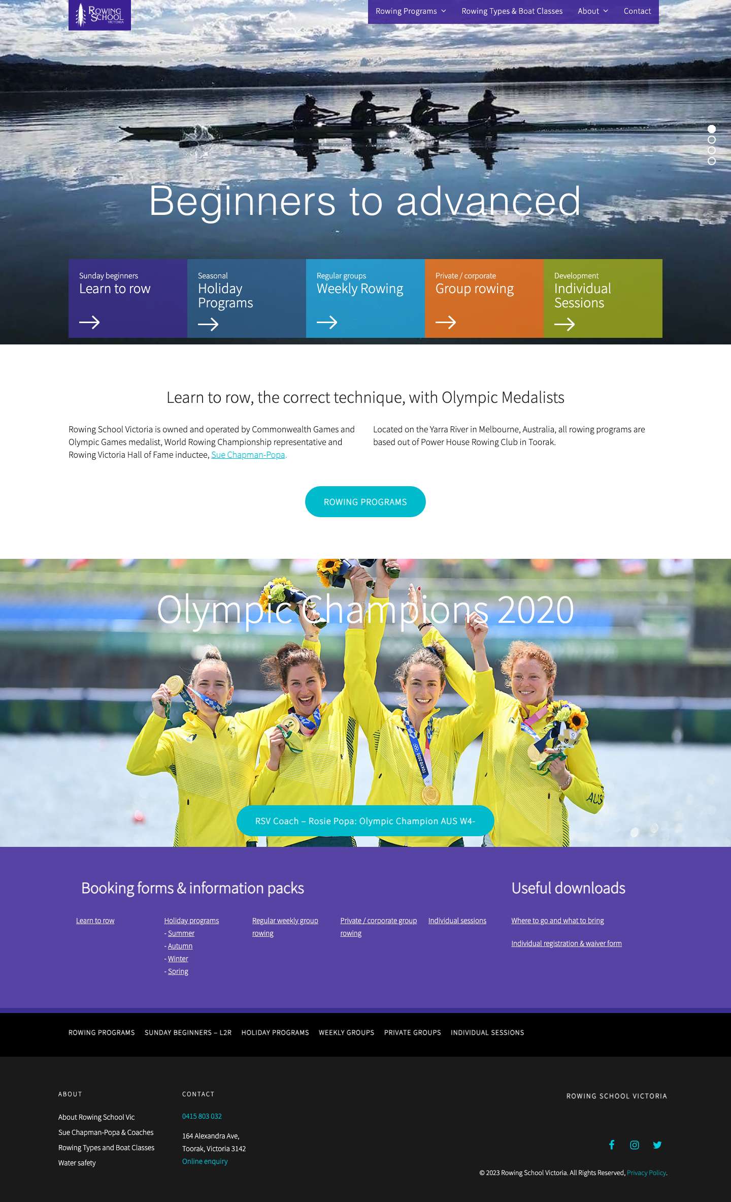 Rowing School Victoria – Learn to Row in Melbourne - Full Screenshot