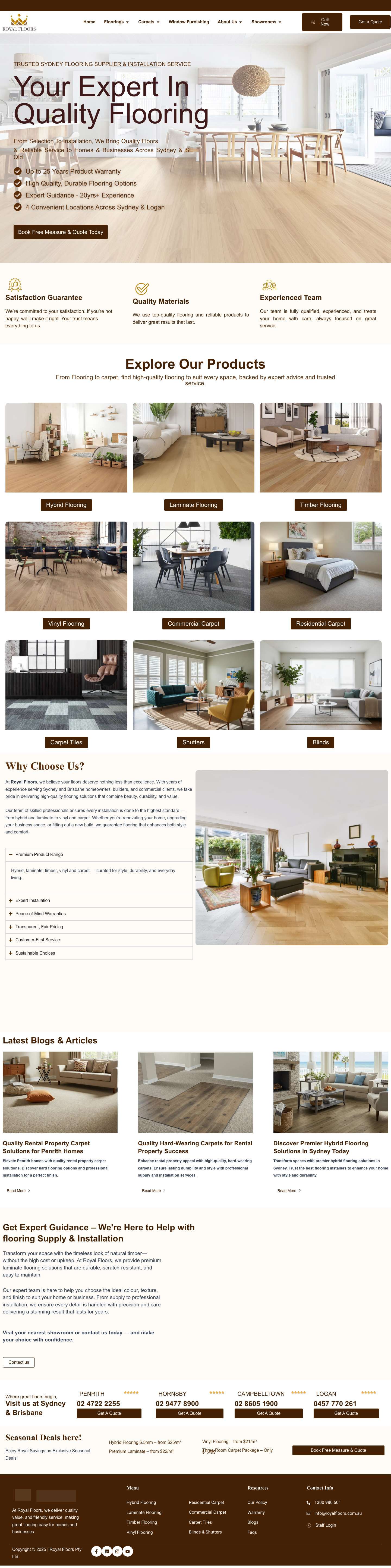 Royal Floors: Quality Flooring Installations in Sydney - Full Screenshot