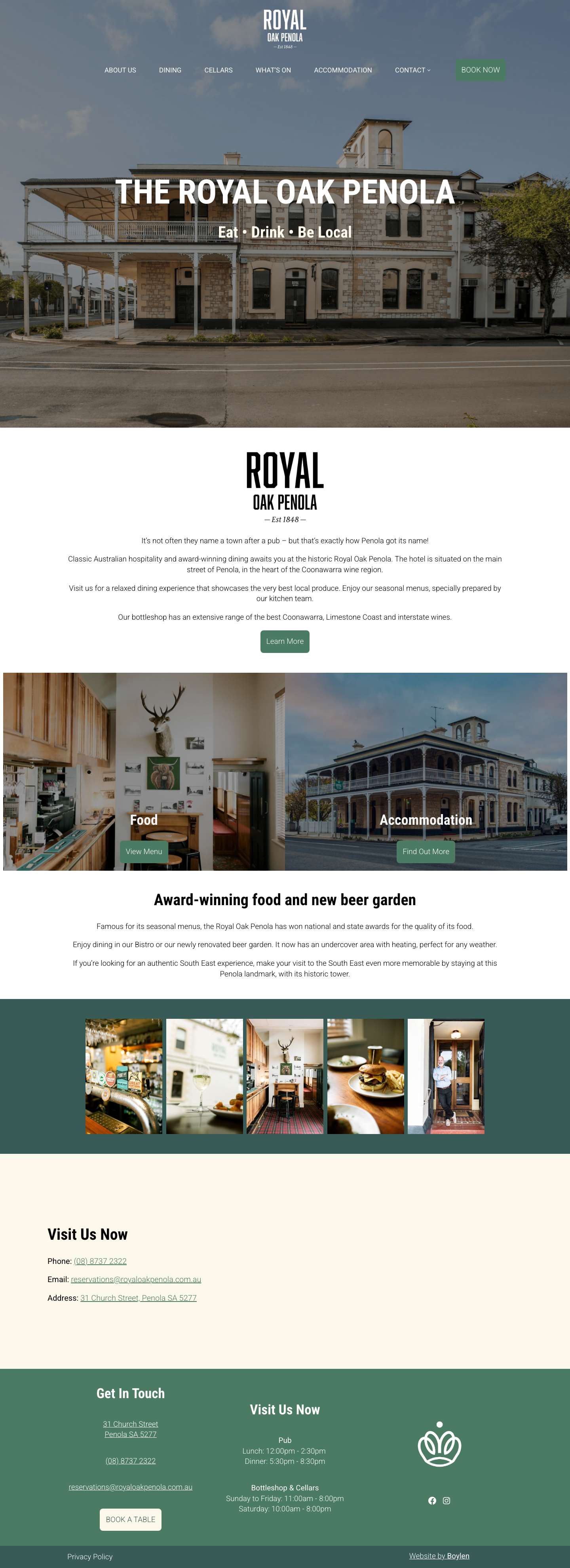 Home - The Royal Oak Penola - Full Screenshot