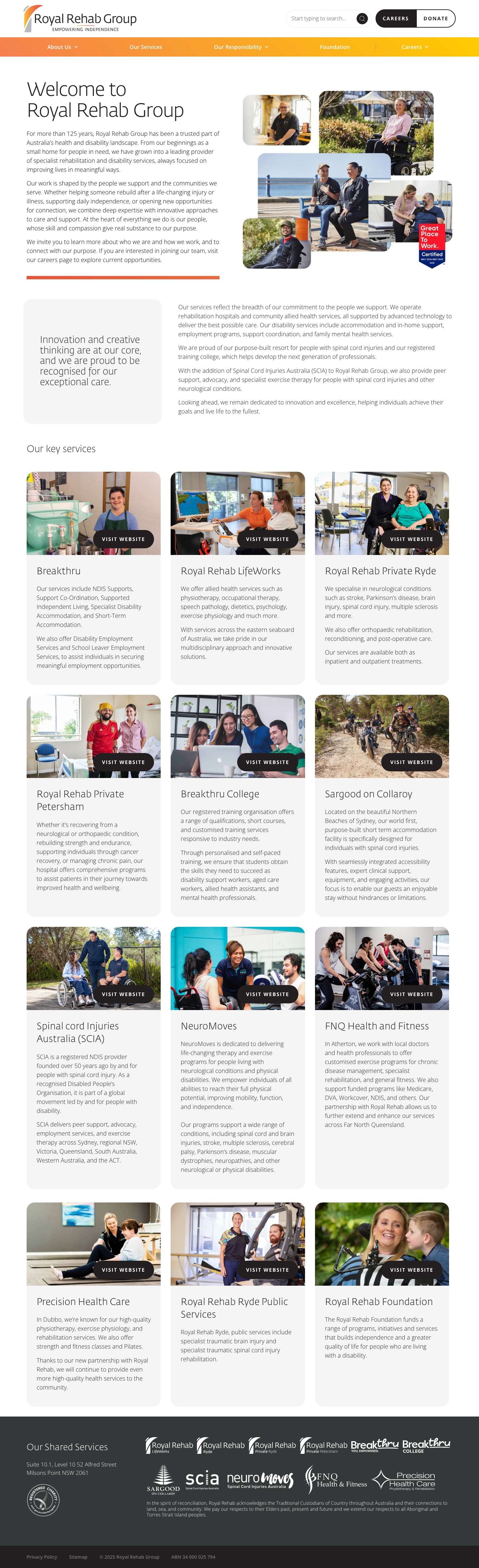 Rehabilitation Services & Private Rehab Sydney | Rehab Hospital - Full Screenshot