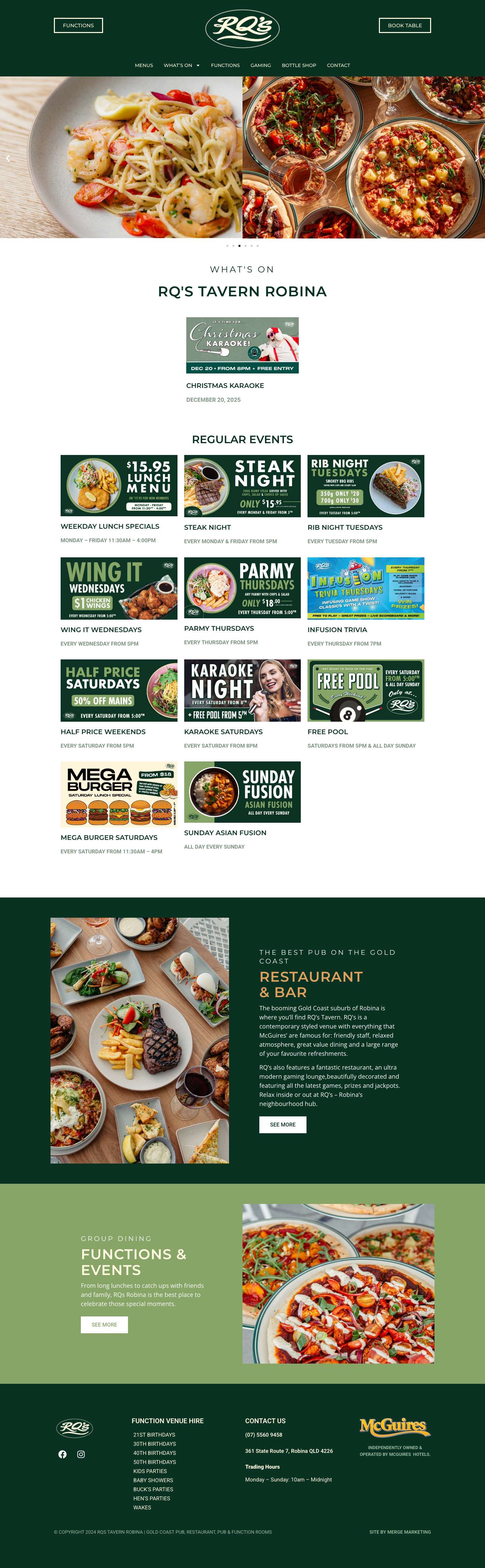 Restaurant, Pub & Function Venue - Robina, Gold Coast - Full Screenshot