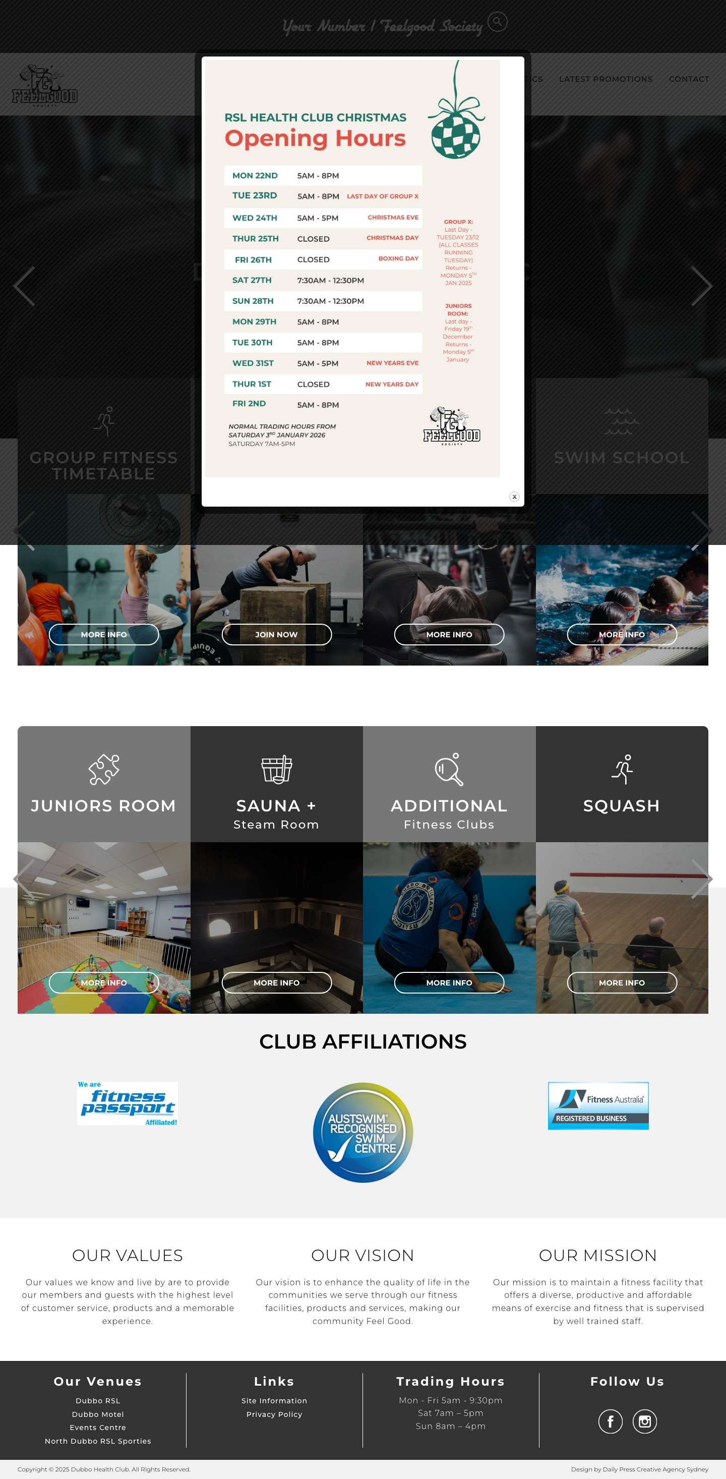 Home - Dubbo Health Club - Full Screenshot