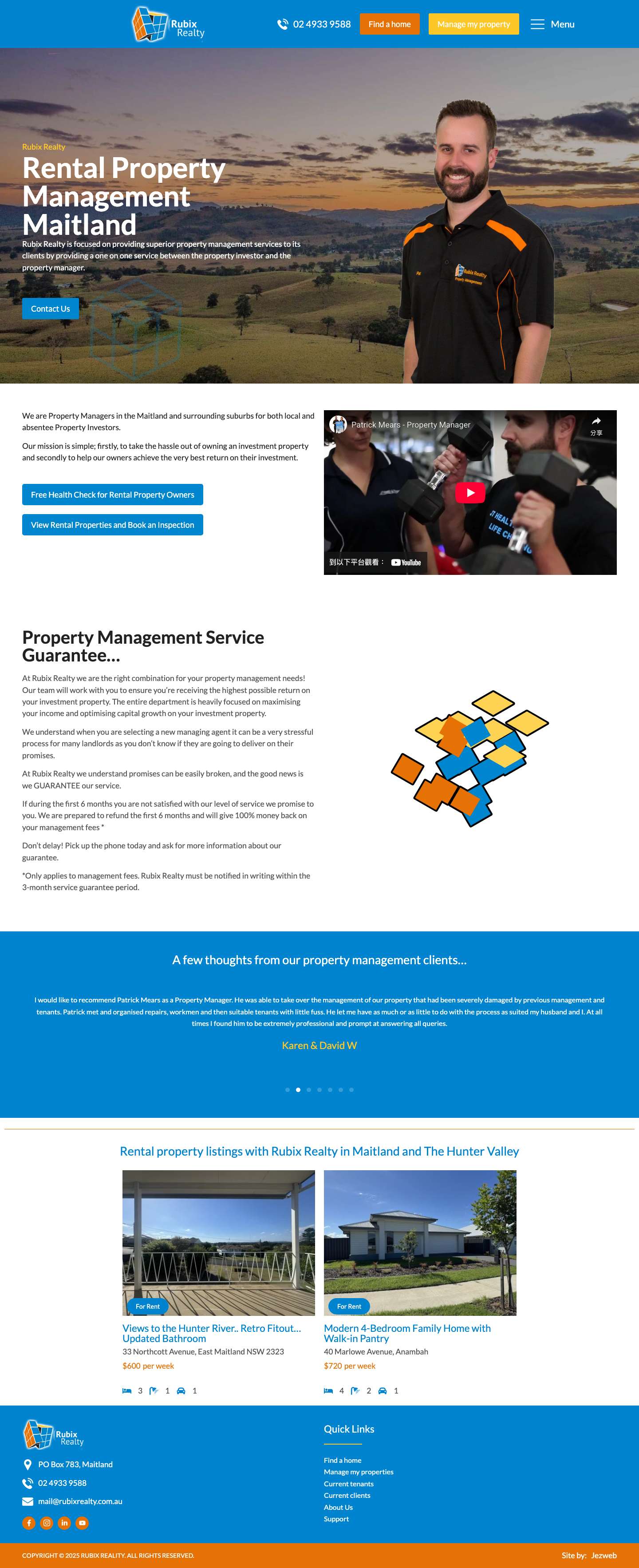 Maitland Rental Property Management » Rubix Realty - Full Screenshot