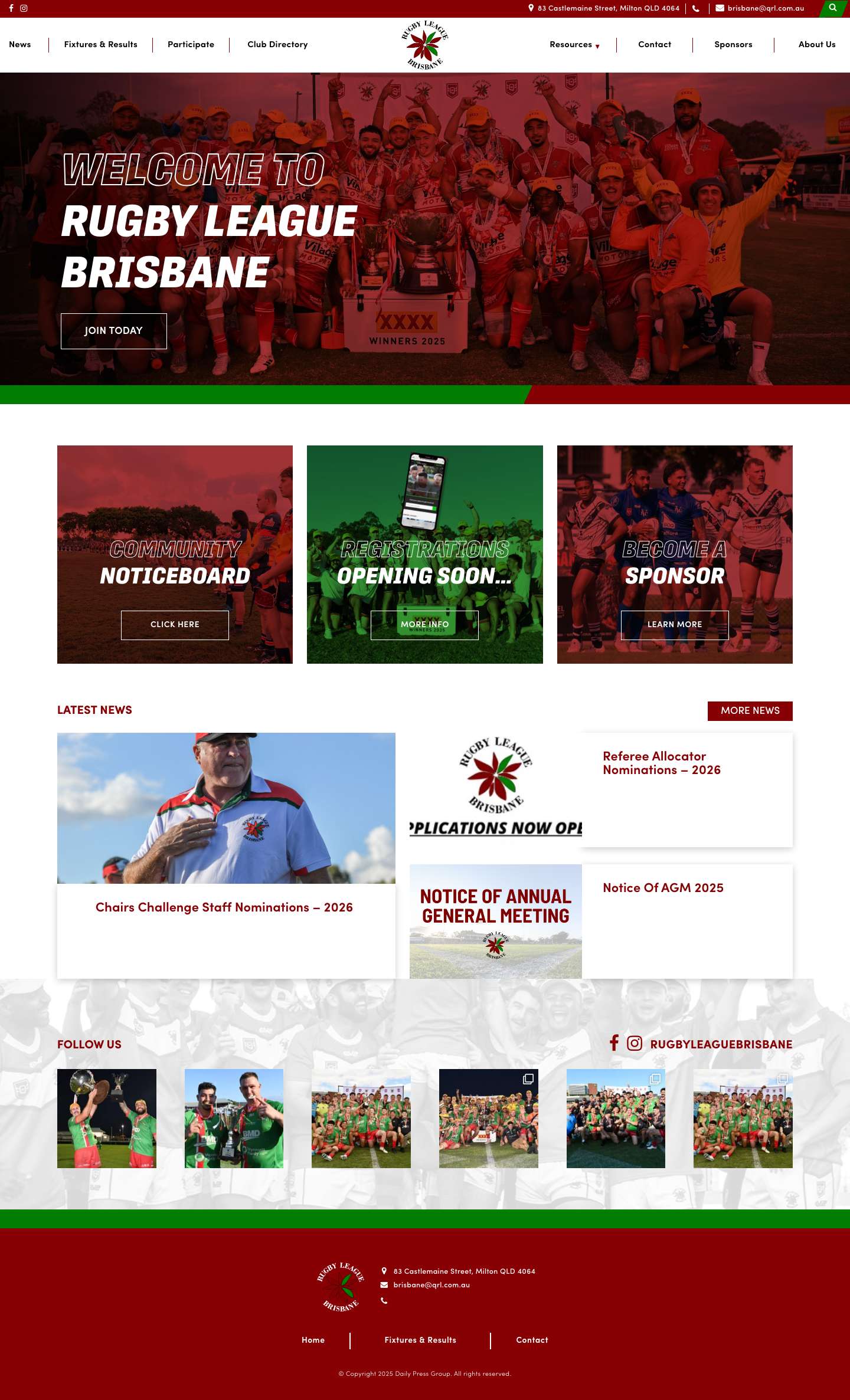 Brisbane’s Rugby League Community | Rugby League Brisbane - Full Screenshot