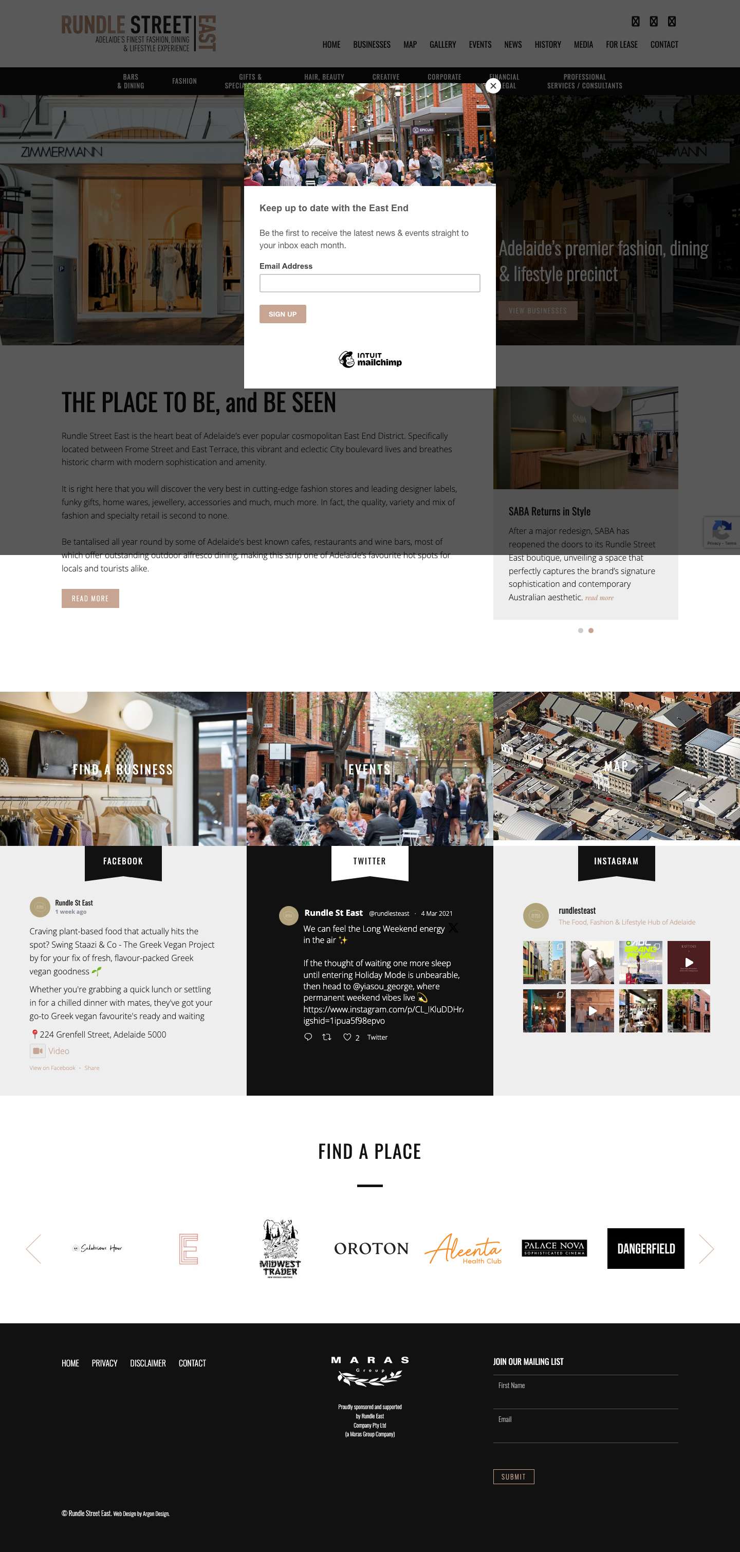 Adelaide's Finest Fashion, Dining & Lifestyle Precinct - Full Screenshot