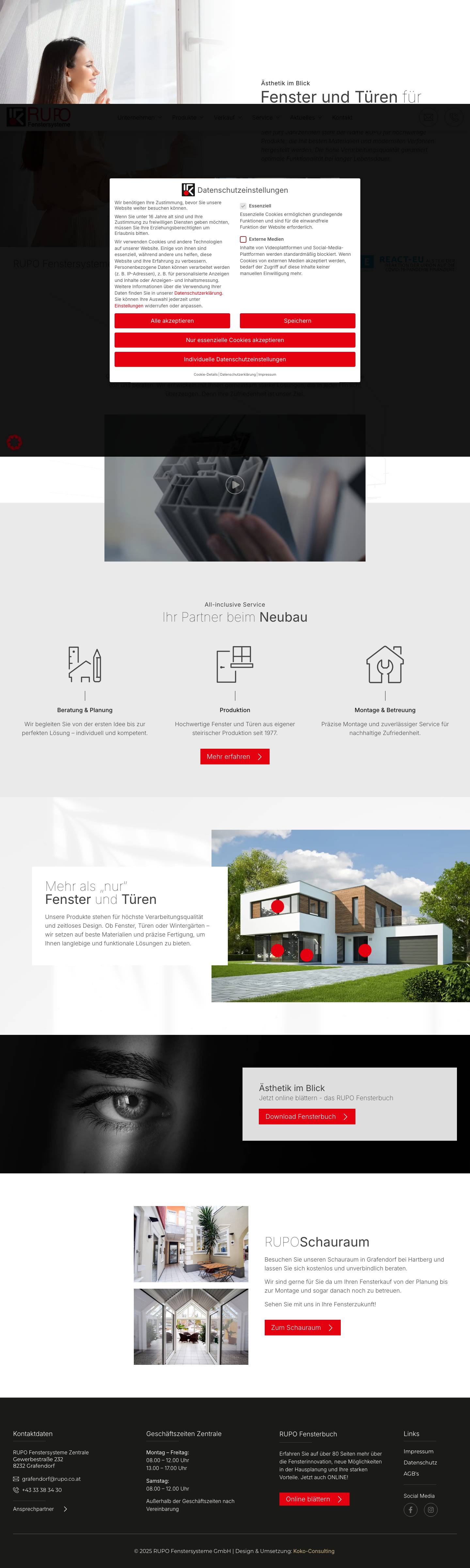 RUPO Fenstersysteme GmbH | Fenster & Türen - Full Screenshot