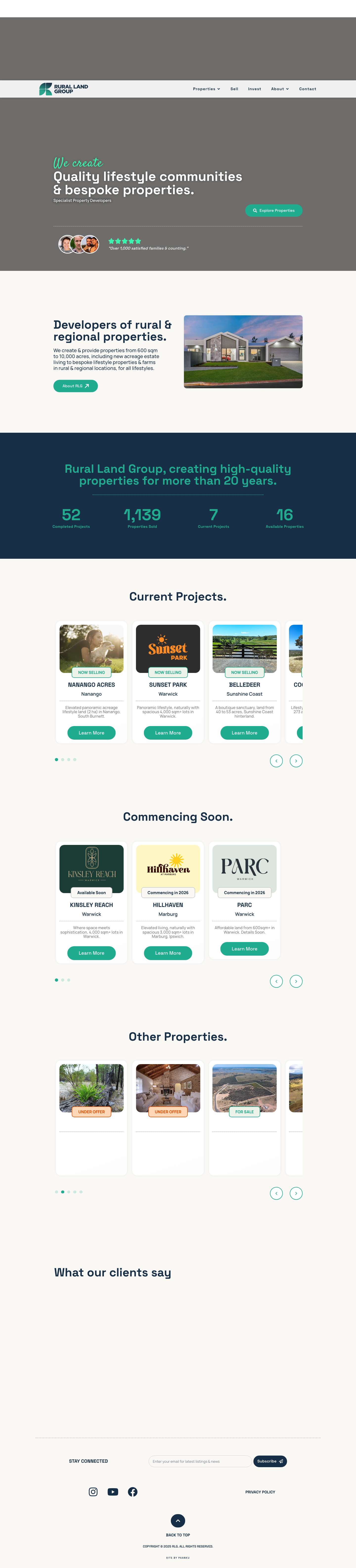 Rural Land Group | Specialist Property Developers - Full Screenshot