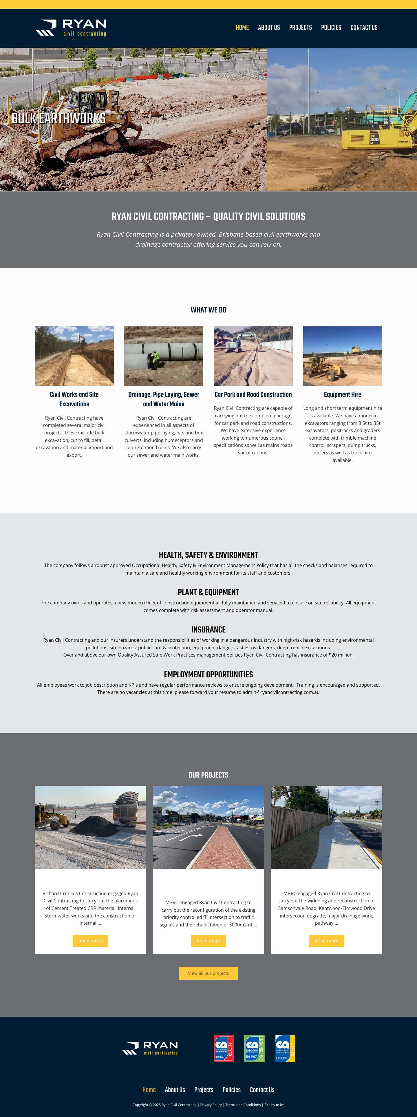 Ryan Civil Contracting - Quality civil solutions - Full Screenshot