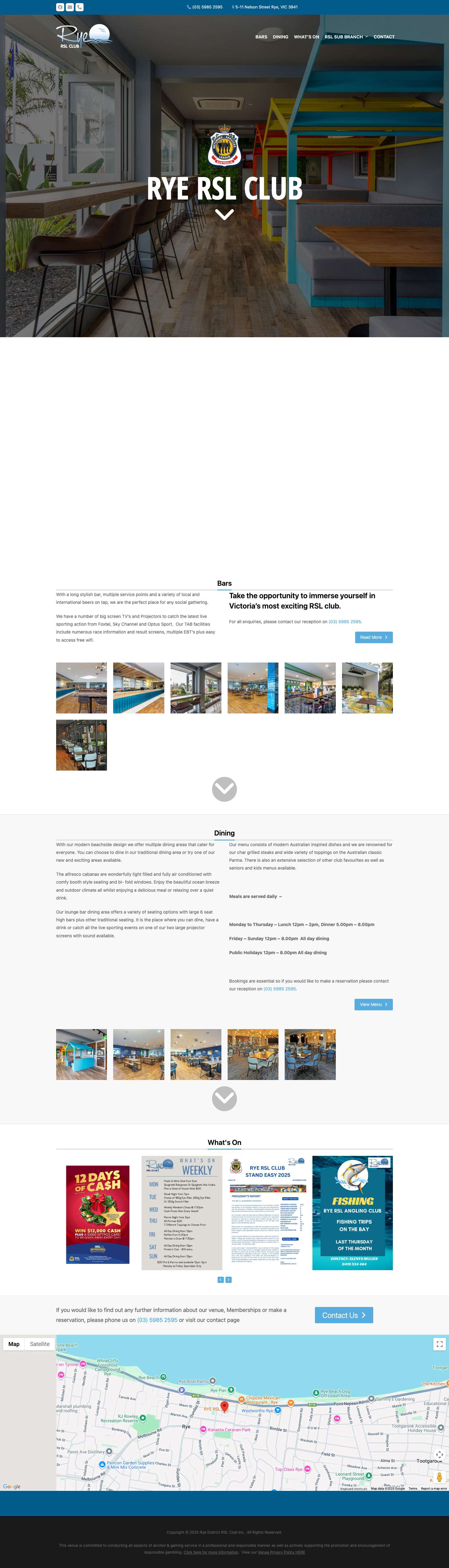 Rye District RSL Club Inc. – Open 9am till late 7 days | New Members Welcome - Full Screenshot