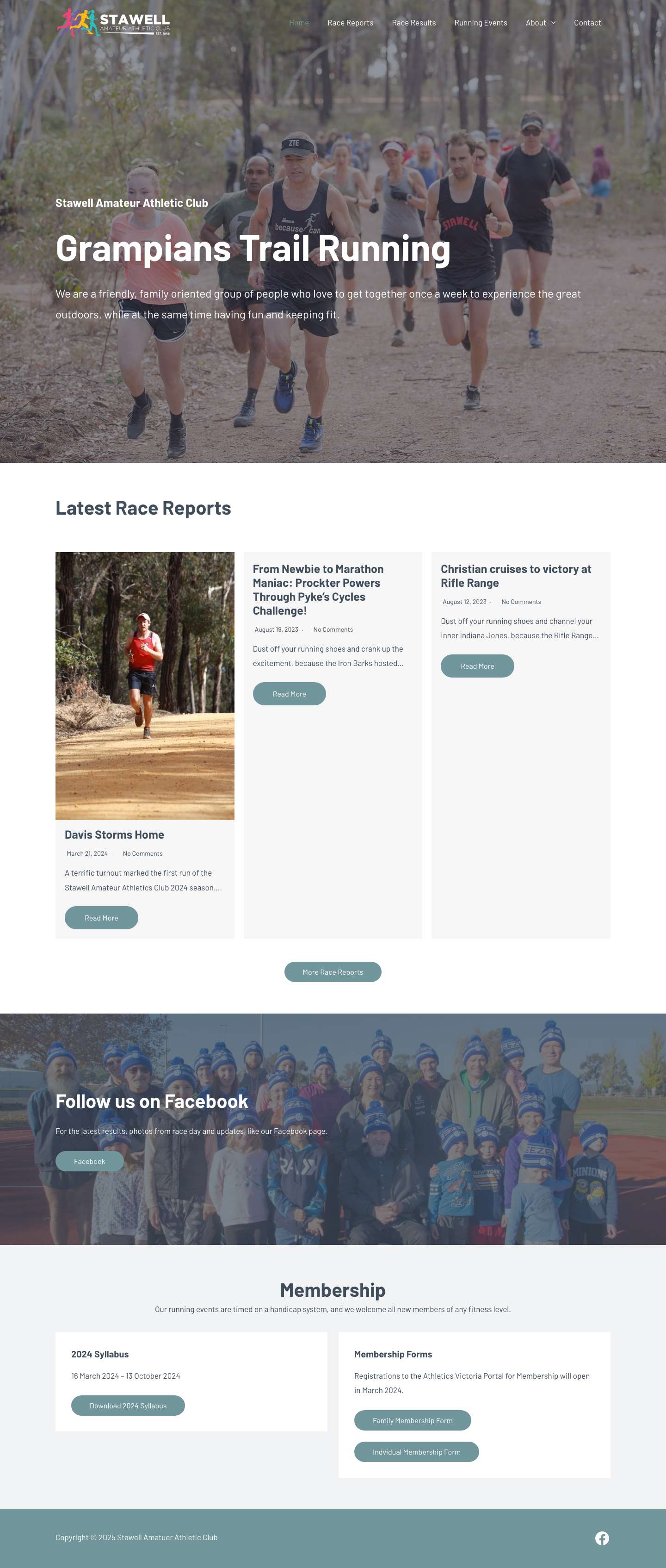 Stawell Amatuer Athletic Club | Grampians Cross Country / Trail Running - Full Screenshot