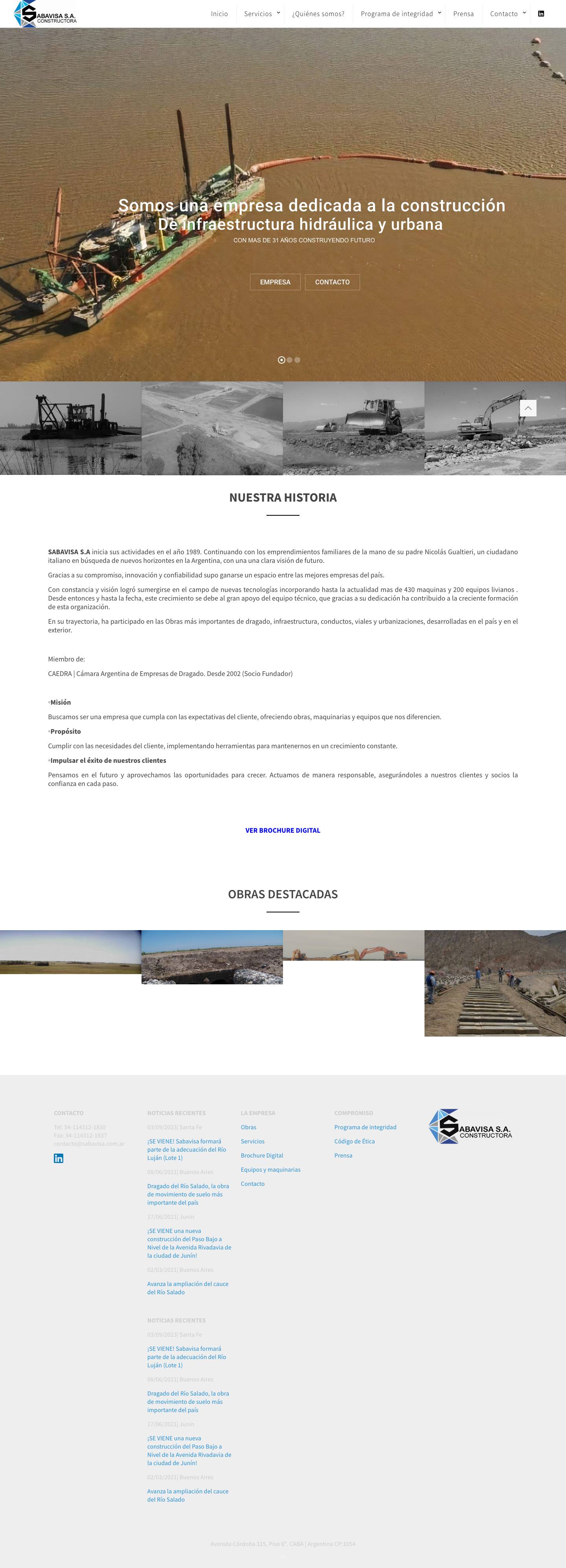 Bienvenidos a Sabavisa S.A. | Construyendo futuro - Full Screenshot