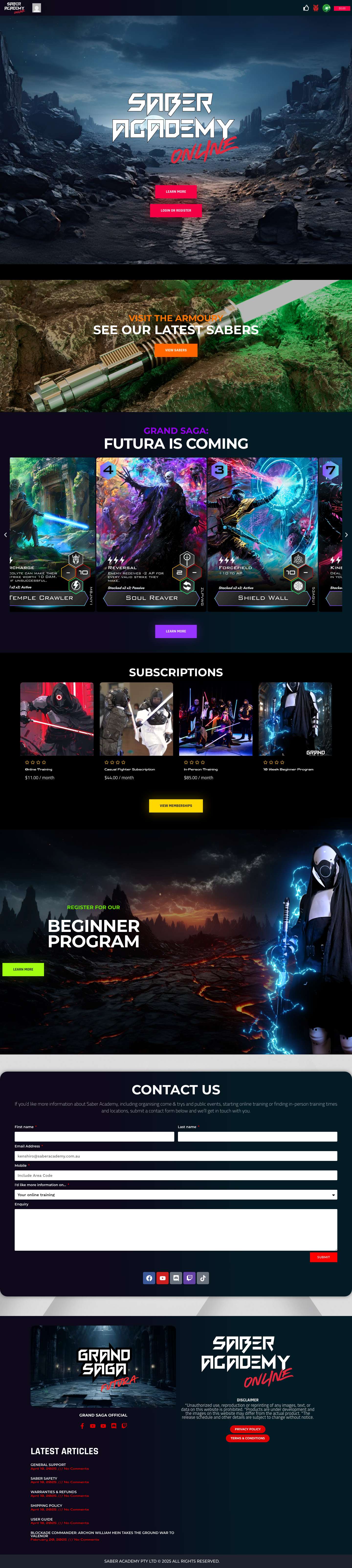 Saber Academy – Martial Arts, Lightsabers & Live-Action Roleplay - Full Screenshot