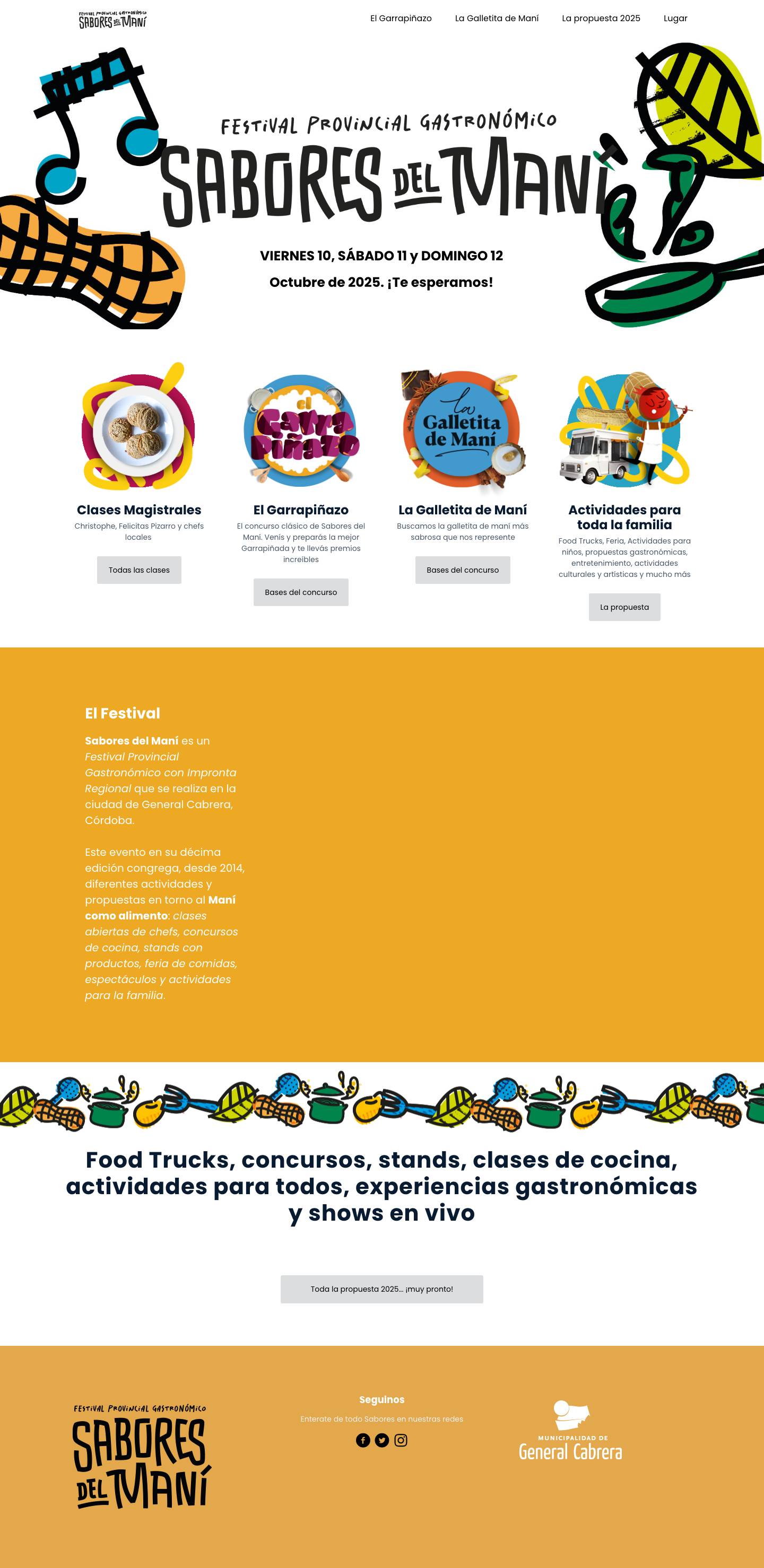 Sabores del Maní · Festival Gastronómico con impronta regional · General Cabrera, Córdoba – Festival Gastronómico con impronta regional · General Cabrera, Córdoba - Full Screenshot