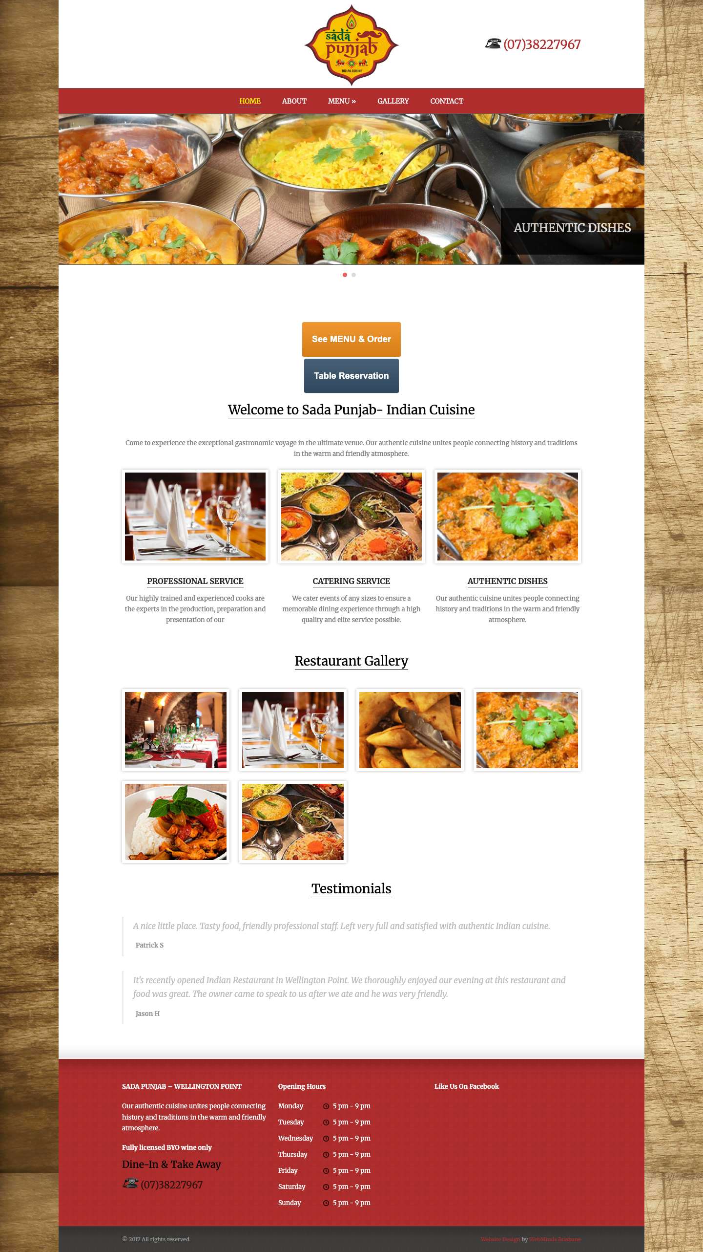 Sada Punjab Sada Punjab - Indian Restaurant Wellington Point Brisbane - Full Screenshot