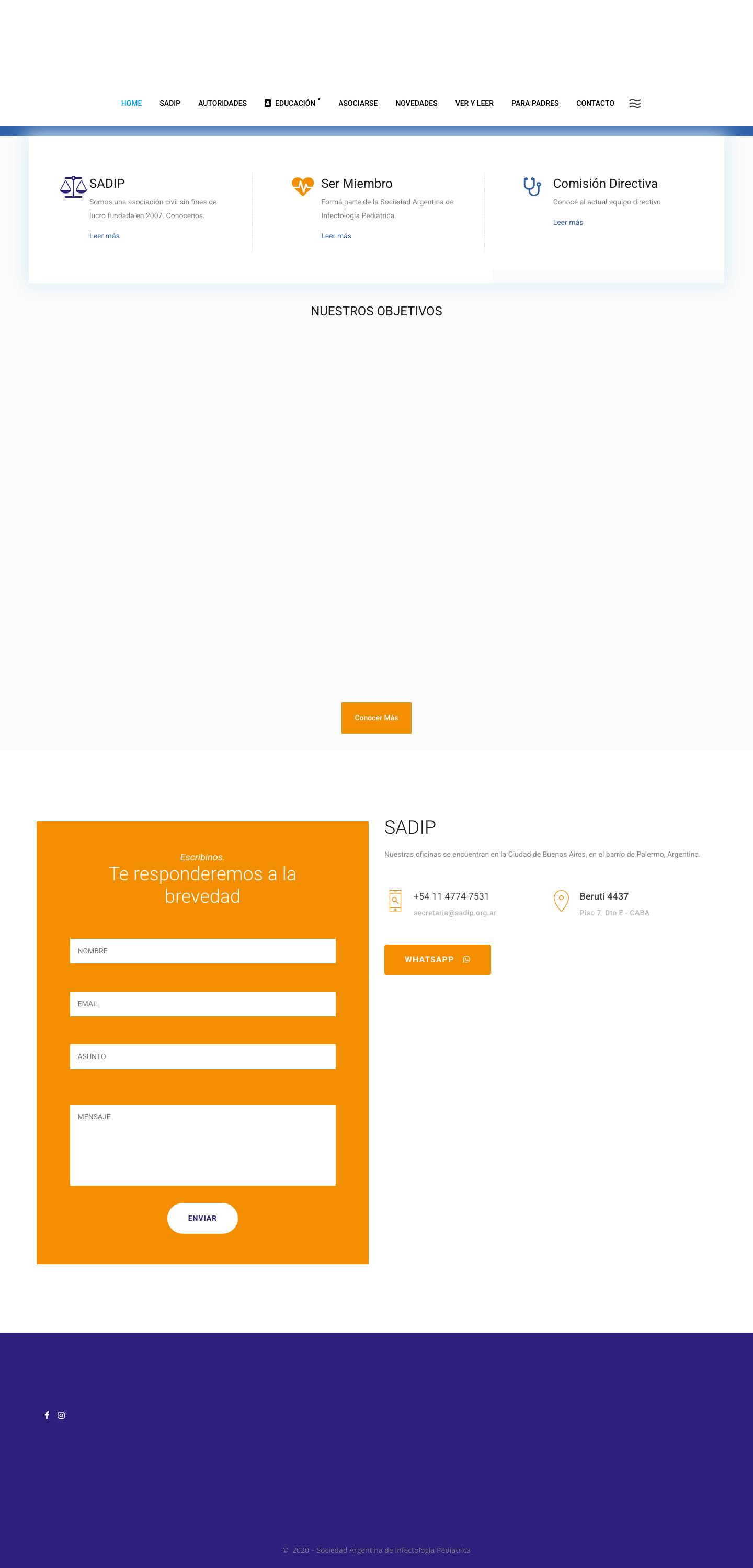 SADIP | Sociedad Argentina de Infectología Pediátrica - Full Screenshot