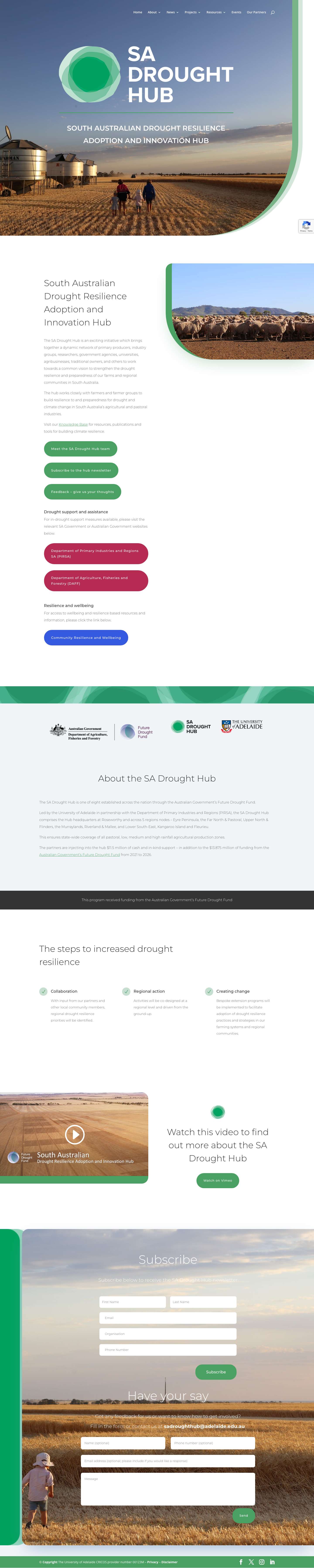 SA Drought Hub - Supporting SA farmers and regional communities - Full Screenshot