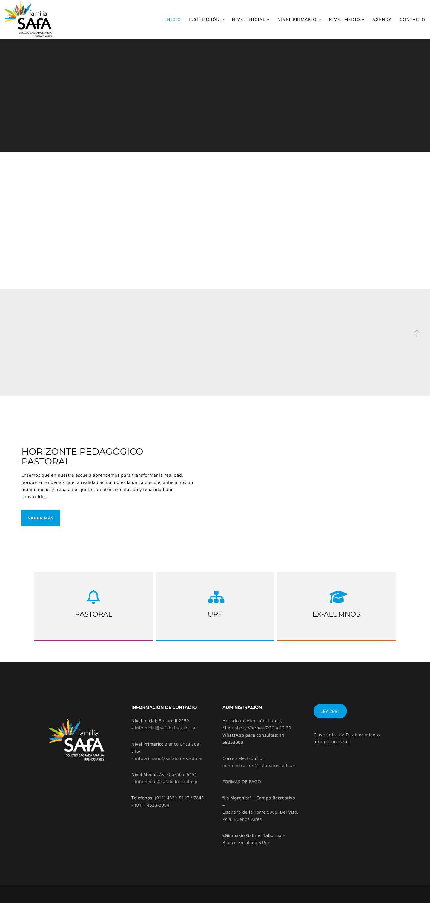 Inicio - Colegio Sagrada Familia - Full Screenshot