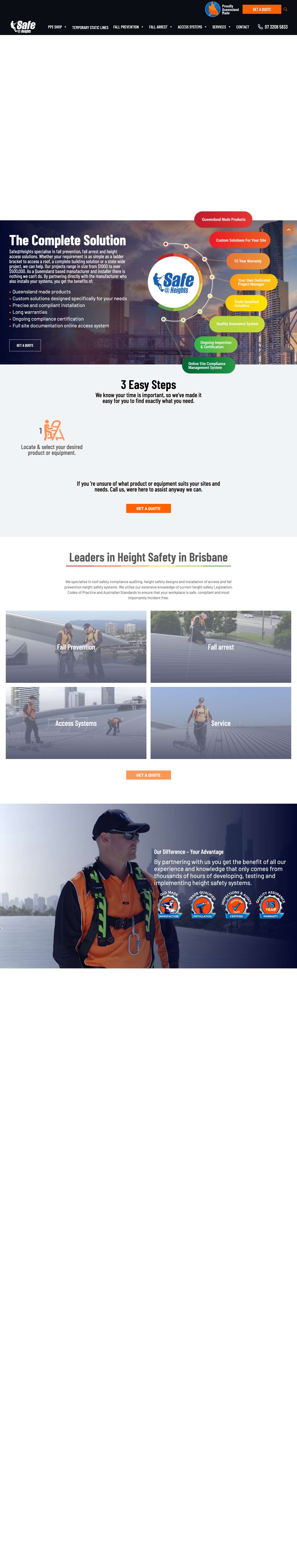 Roof & Height Safety Specialist Brisbane | Safe at Heights - Full Screenshot