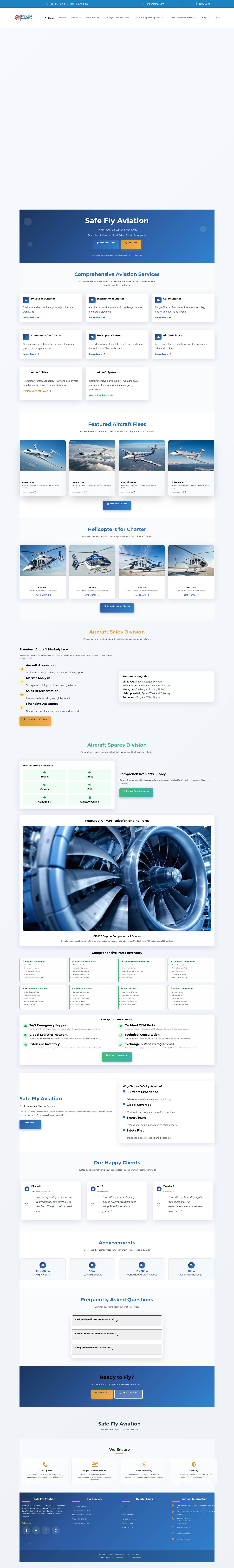 Private Jet Charter- Air Charter Service | Safe Fly AviationSafe Fly Aviation – Private Jet Charter, Helicopter Services, Aircraft Sales & Spare PartsSafe Fly Aviation - Premier Aviation Services | Private Jet Charter, Helicopter Services, Aircraft Sales - Full Screenshot