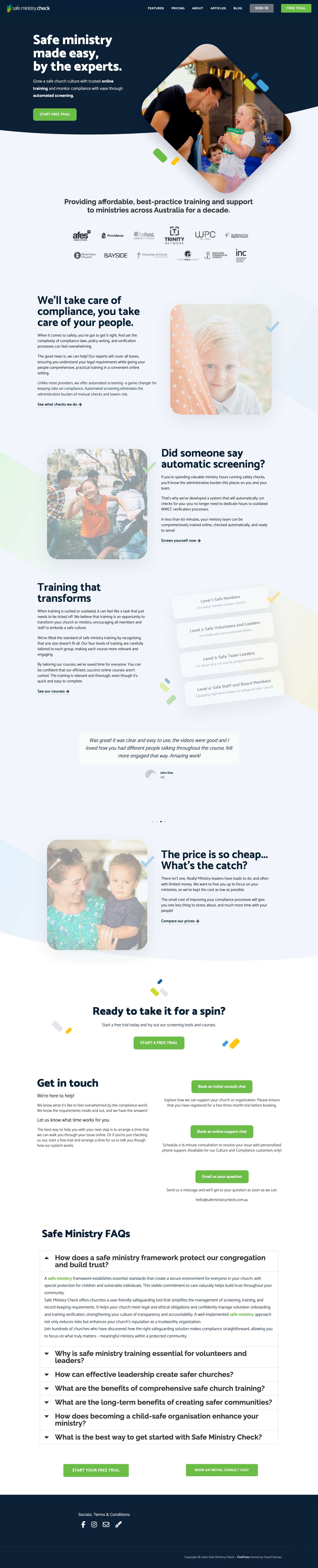 Safe Ministry Check – Church Safeguarding Made Simple - Full Screenshot