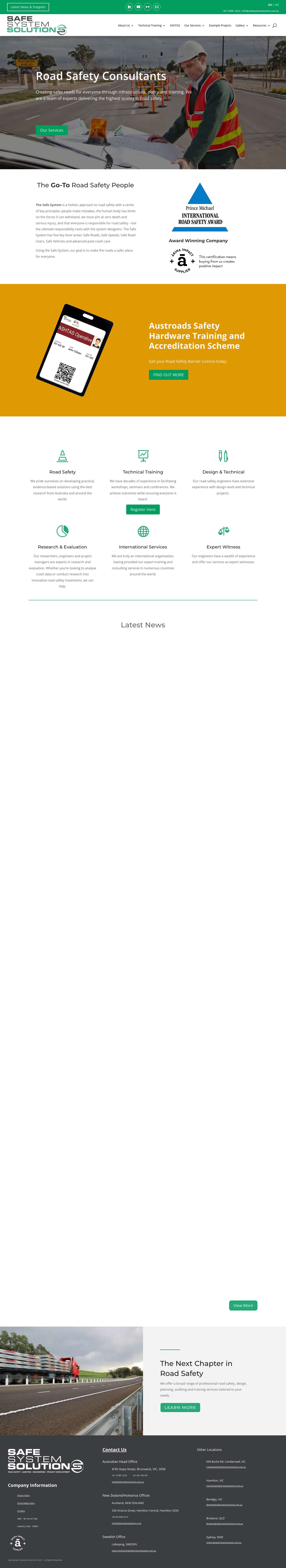 Safe System Solutions | Road Safety, Auditing, Engineering & Project Development - Full Screenshot