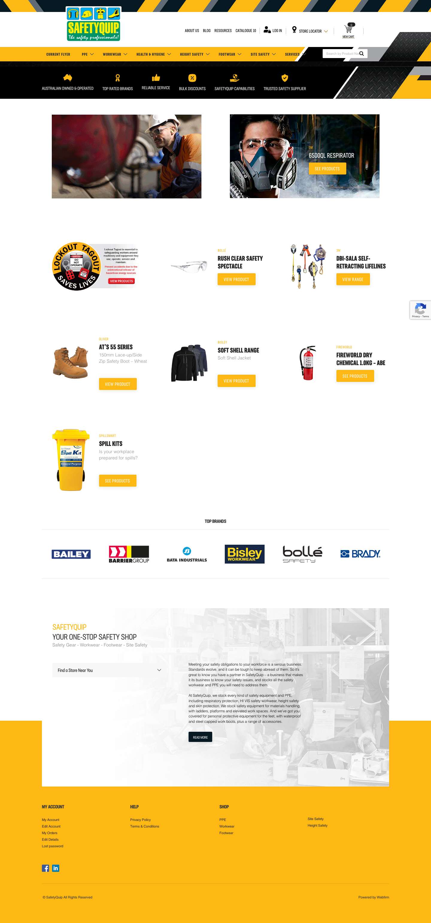 SafetyQuip: PPE, Safety Equipment & Hi Vis Workwear - Full Screenshot