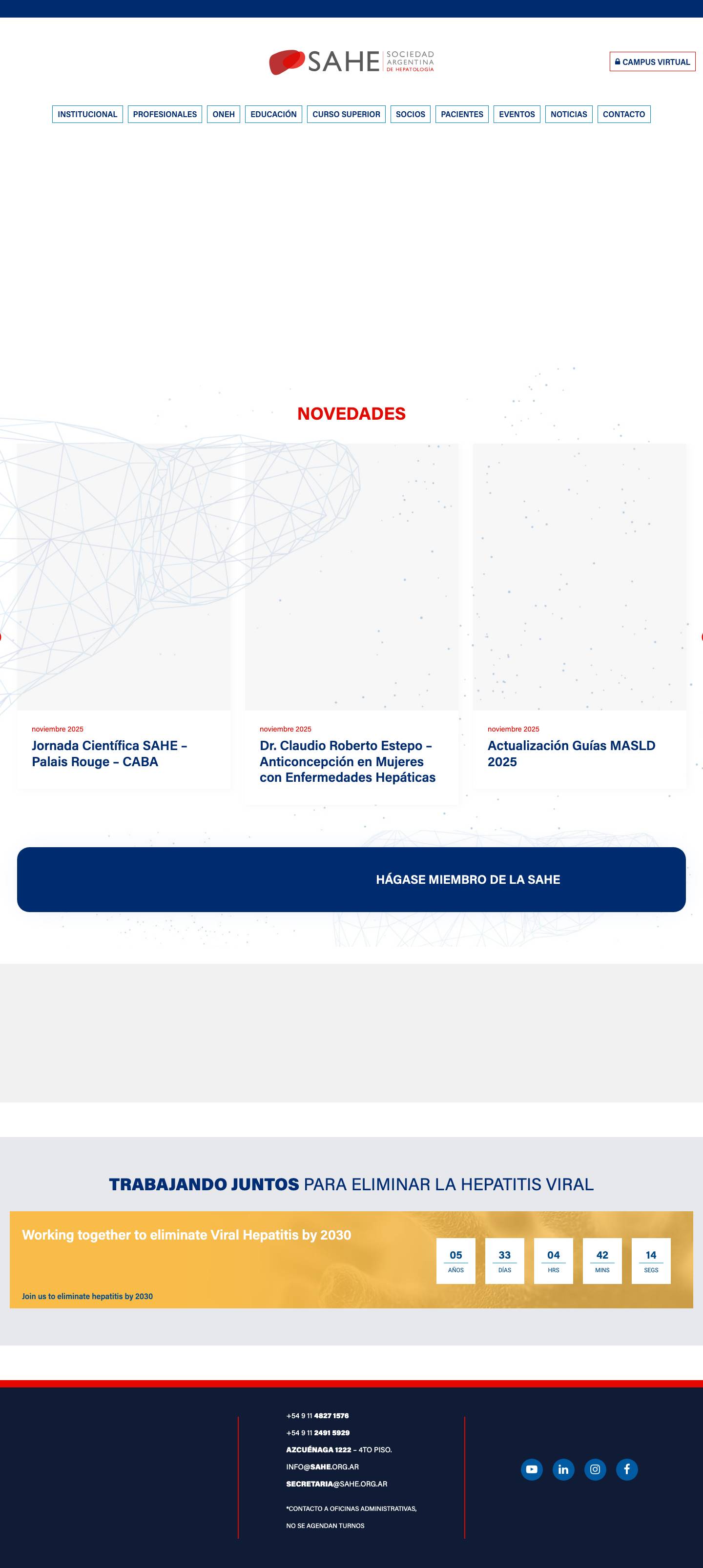SAHE – Sociedad Argentina de Hepatología - Full Screenshot