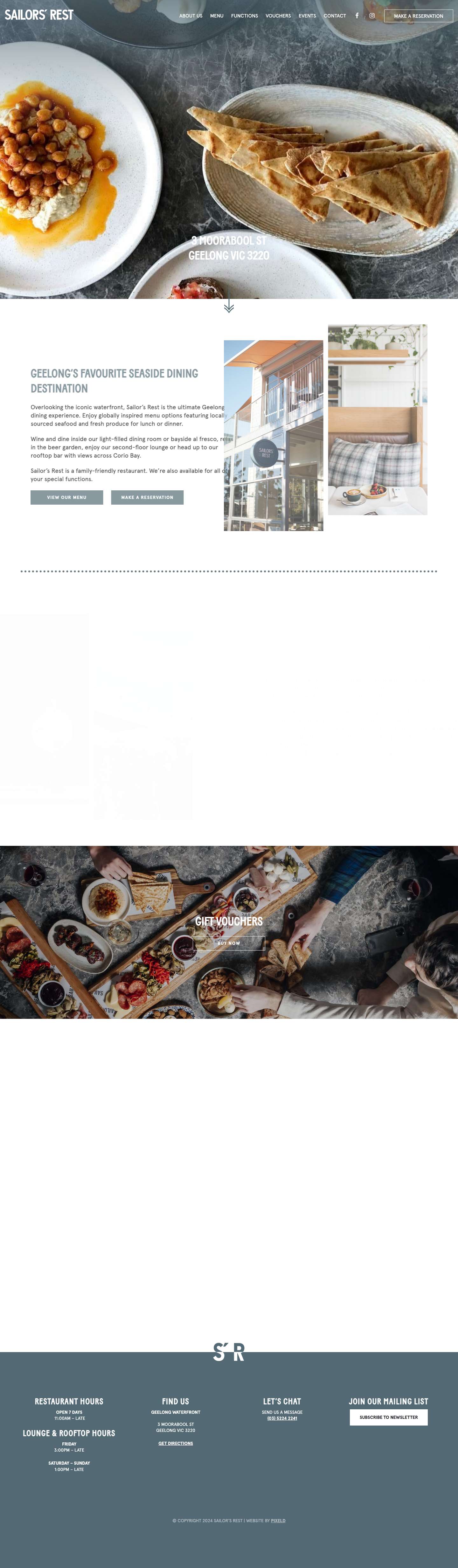 Geelong's Favourite Waterfront Dining & Bar | Sailor's Rest - Full Screenshot