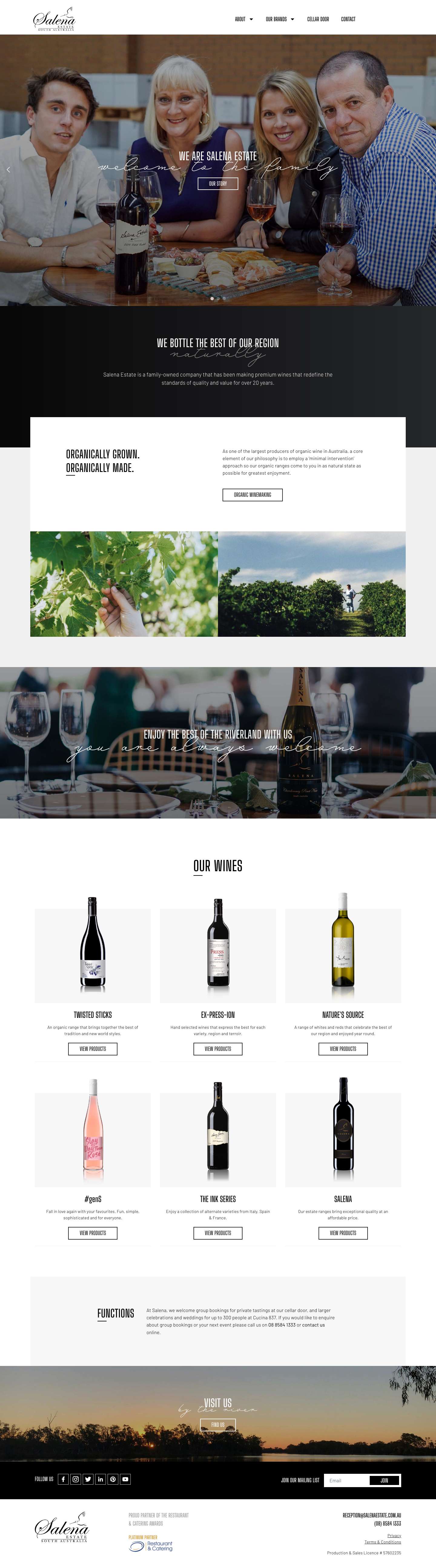 Salena Estate Wines - Full Screenshot