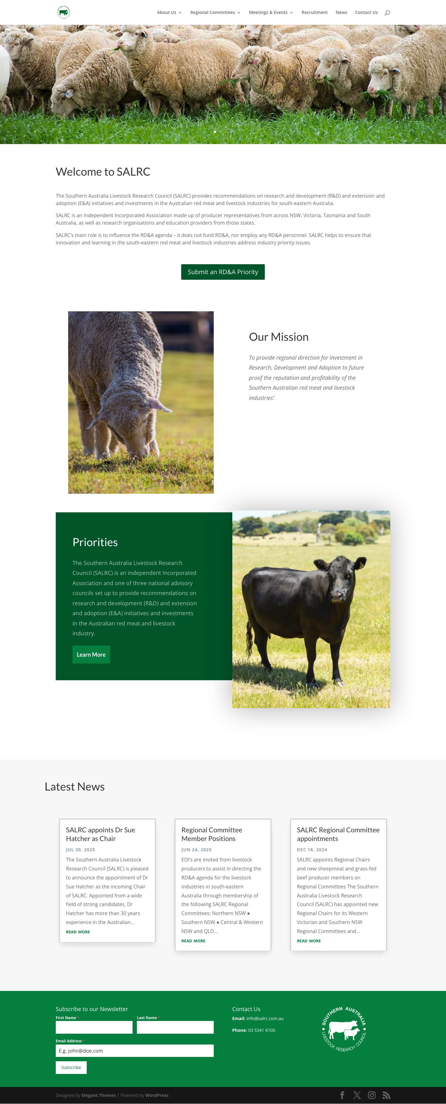 Home | Southern Australia Livestock Research Council - Full Screenshot