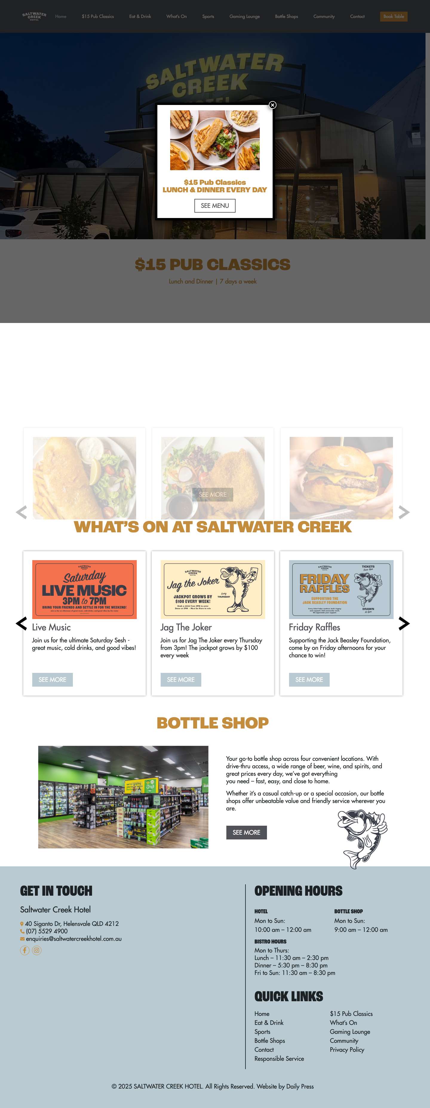 Home - Saltwater Creek Hotel - Full Screenshot