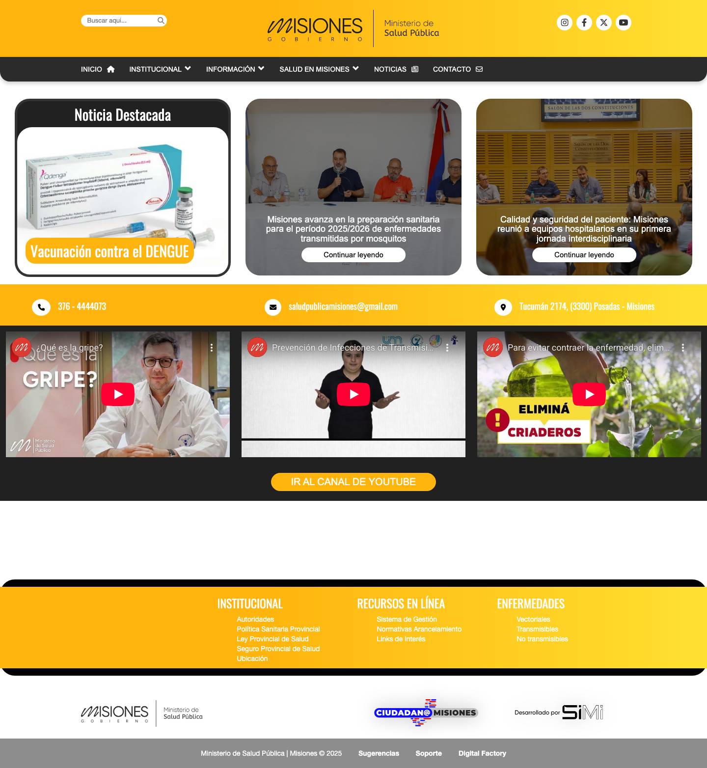 Ministerio de Salud Pública | Misiones - Full Screenshot