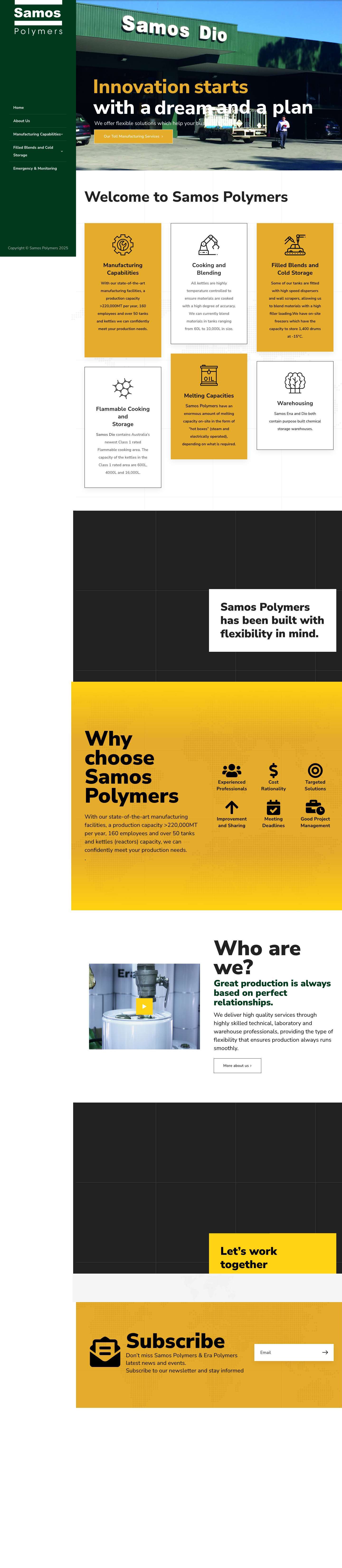 Samos Polymers – Great ingenuity through great vision - Full Screenshot