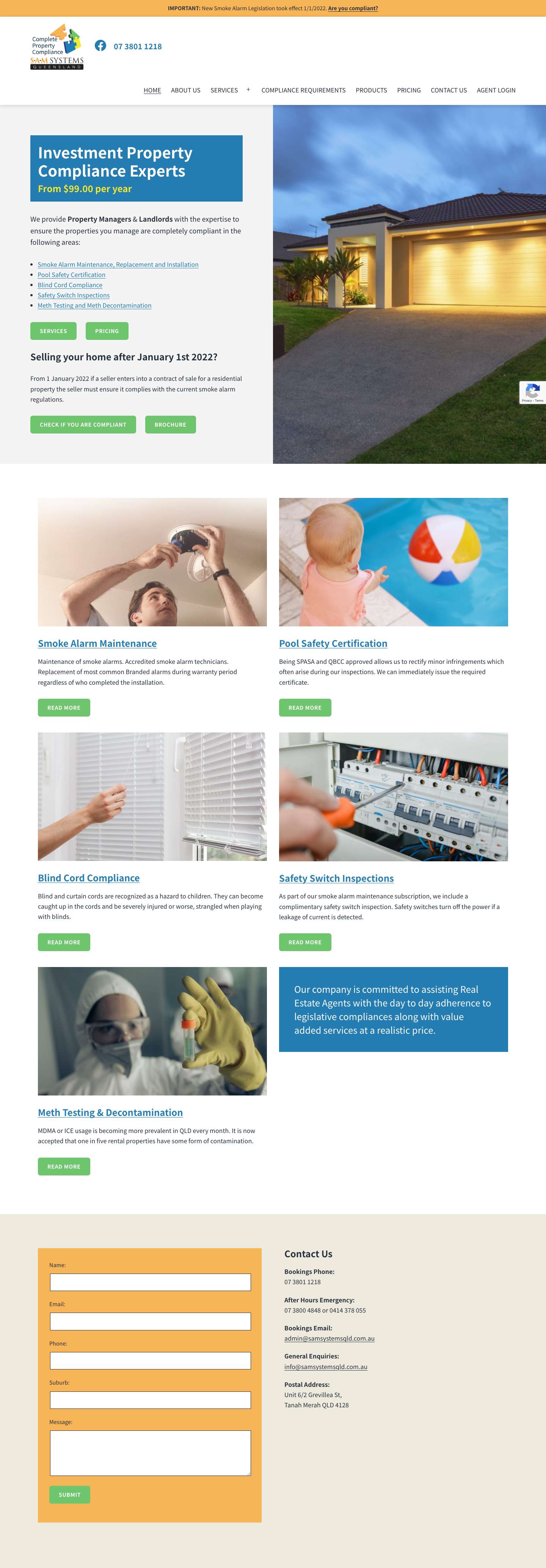 Complete Property Compliance – Smoke Alarms, Swimming Pools, Blind Cords, Safety SwitchesFacebook icon - Full Screenshot