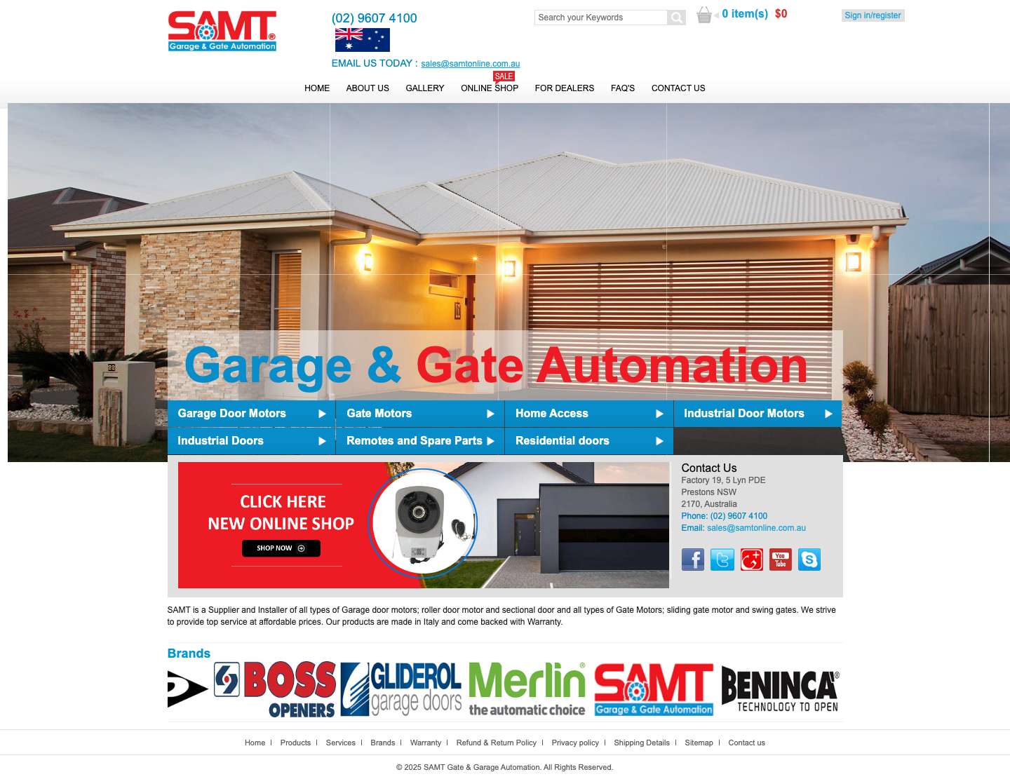 SAMT Garage and Gate Automation Motors - Full Screenshot