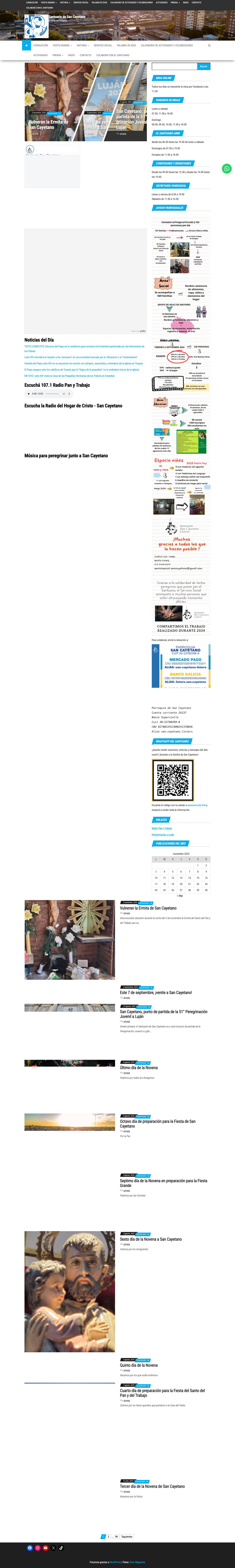 Santuario de San Cayetano – El Portal del Peregrino - Full Screenshot