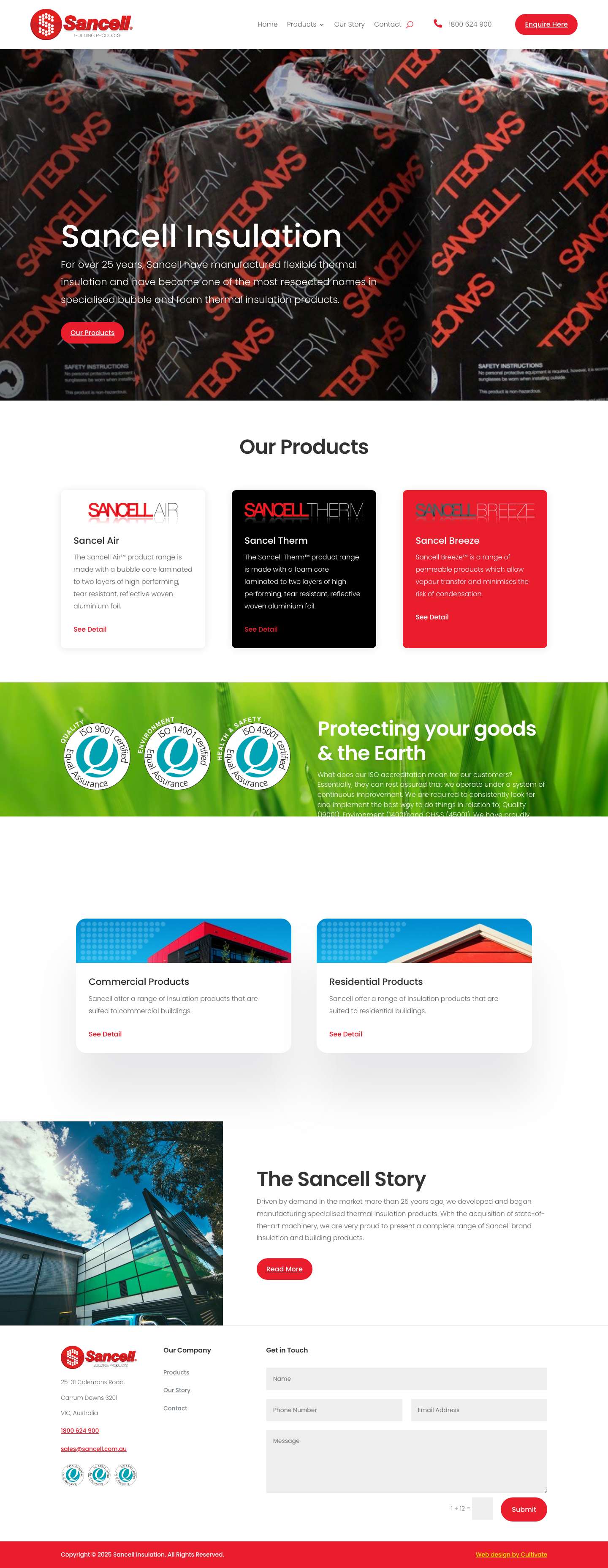 Home - Sancell Insulation - Full Screenshot