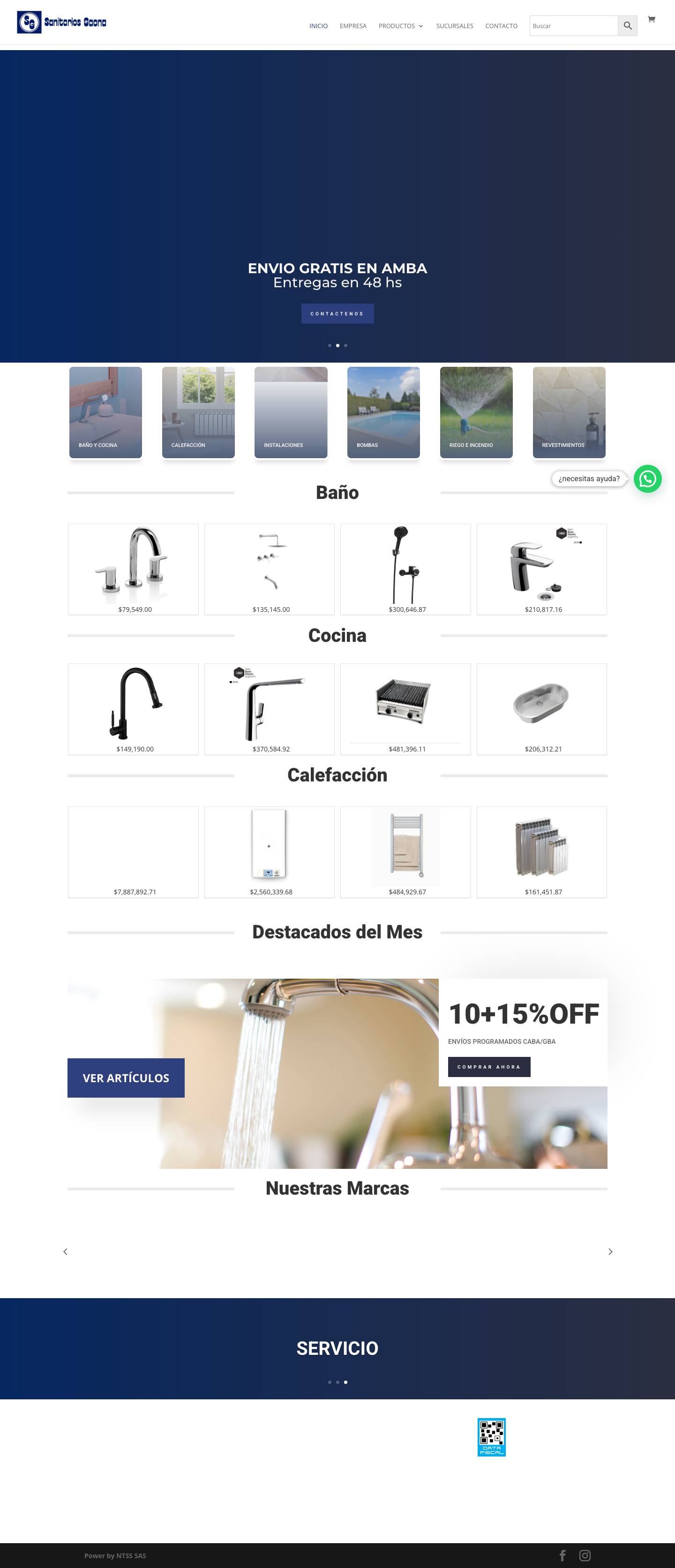 home - Sanitarios GaonaWhatsApp - Full Screenshot