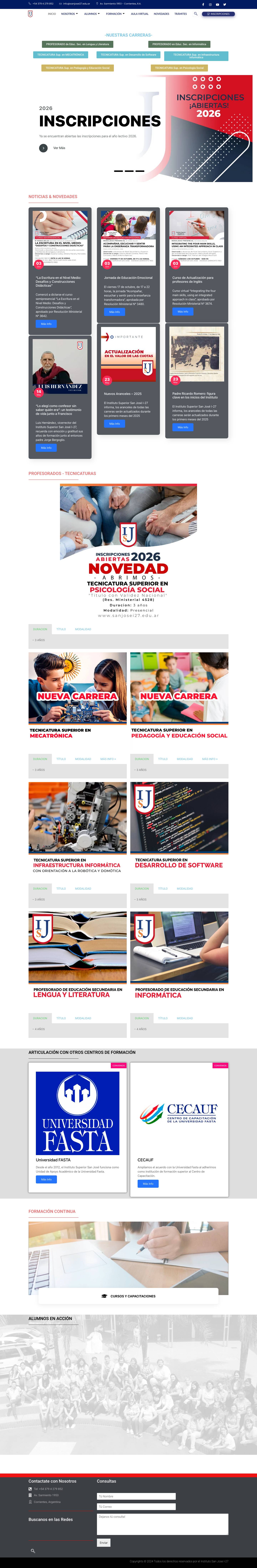 Instituto San Jose – Arzobispado de Corrientes - Full Screenshot