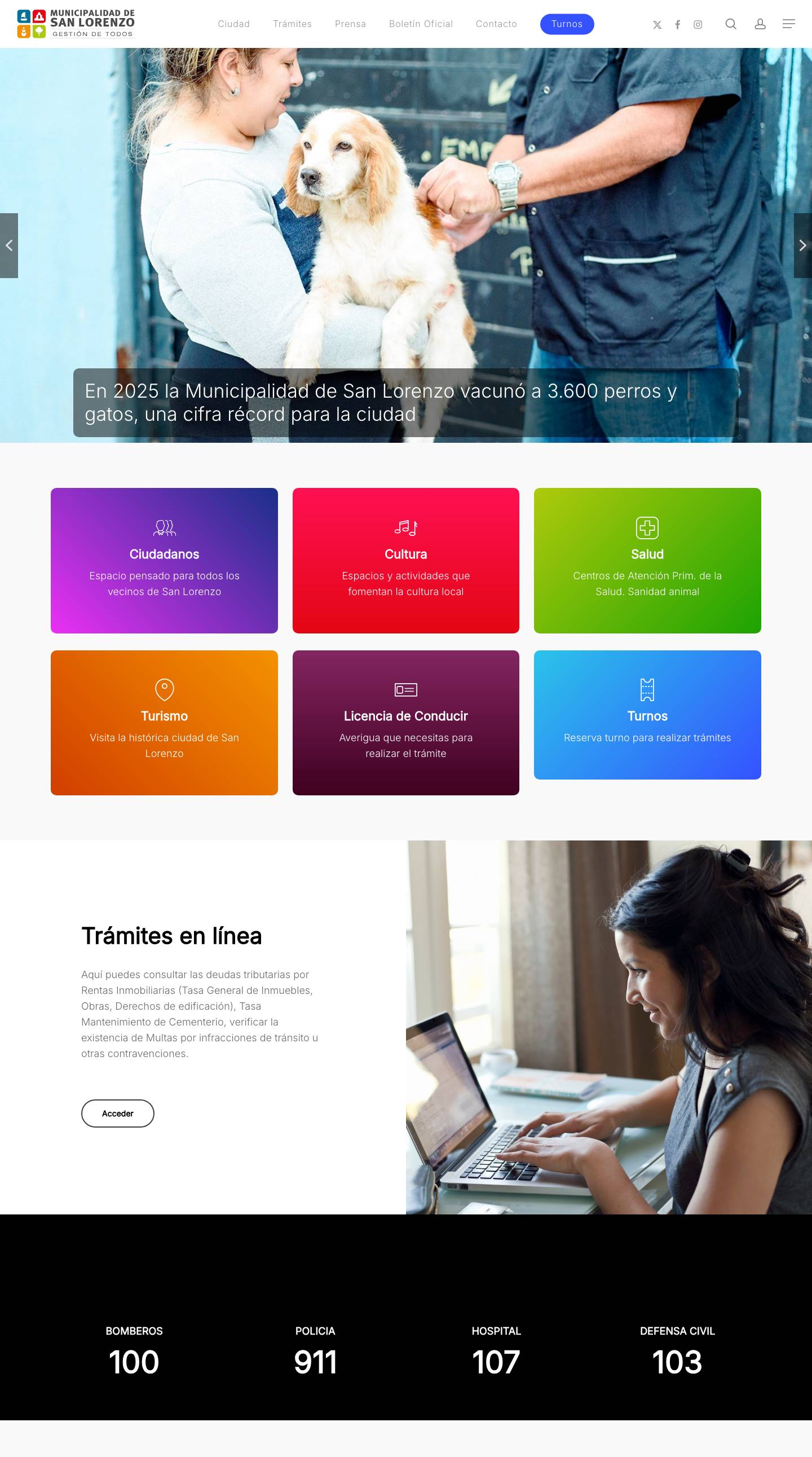 Municipalidad de San Lorenzo - Full Screenshot