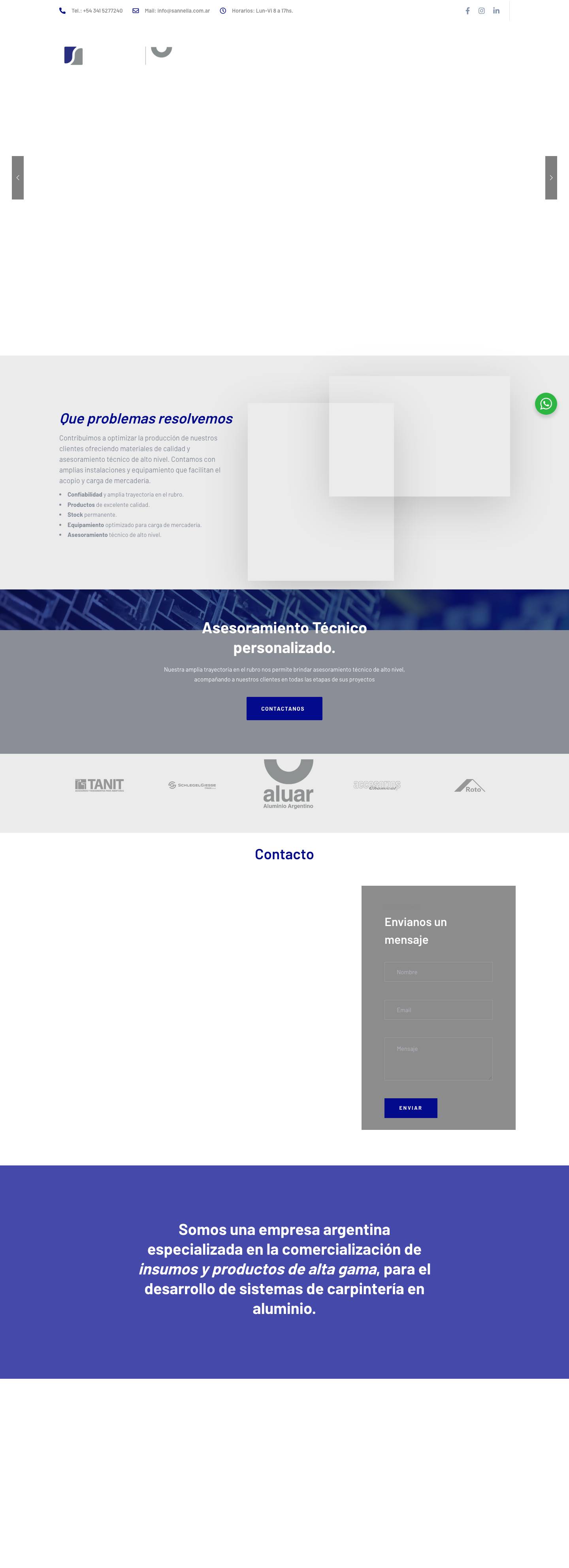 Inicio - Sannella | Solidez y compromiso - Full Screenshot