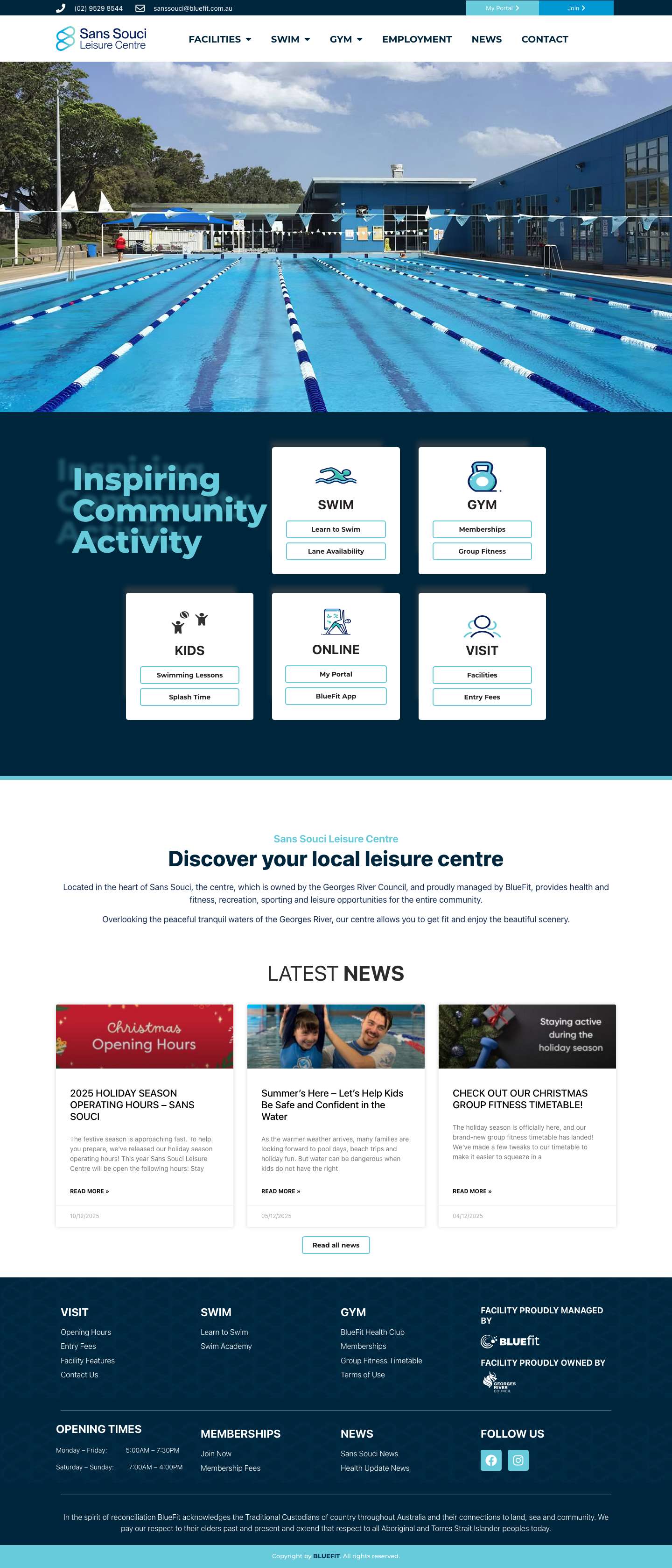 Sans Souci Leisure Centre - Full Screenshot