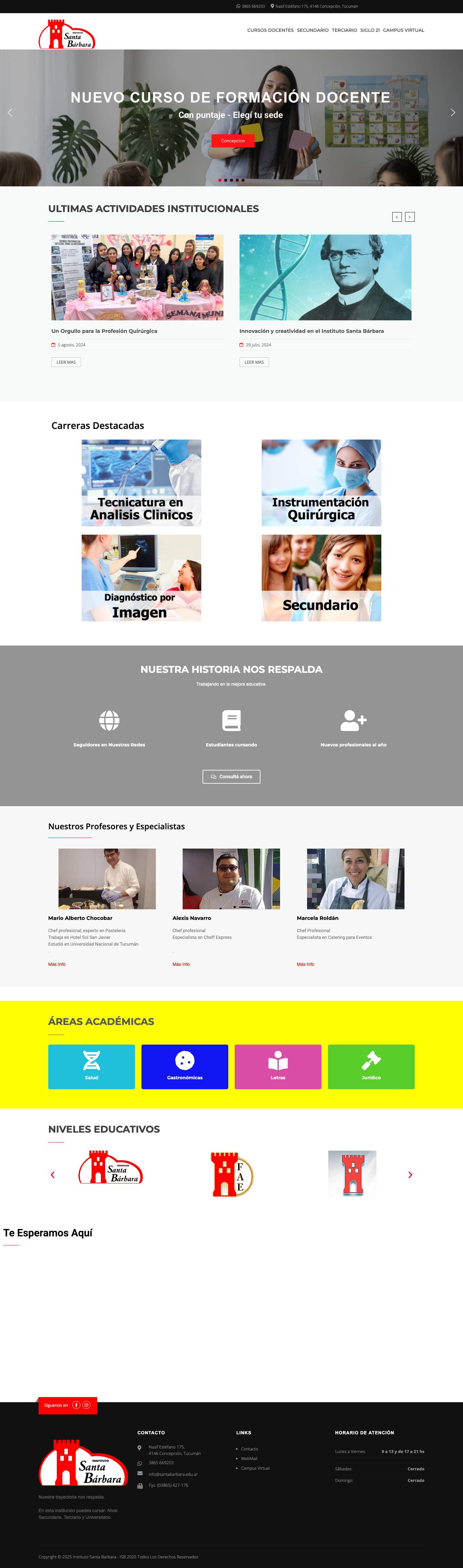 Instituto Santa Barbara - Mucho para elegir - Full Screenshot