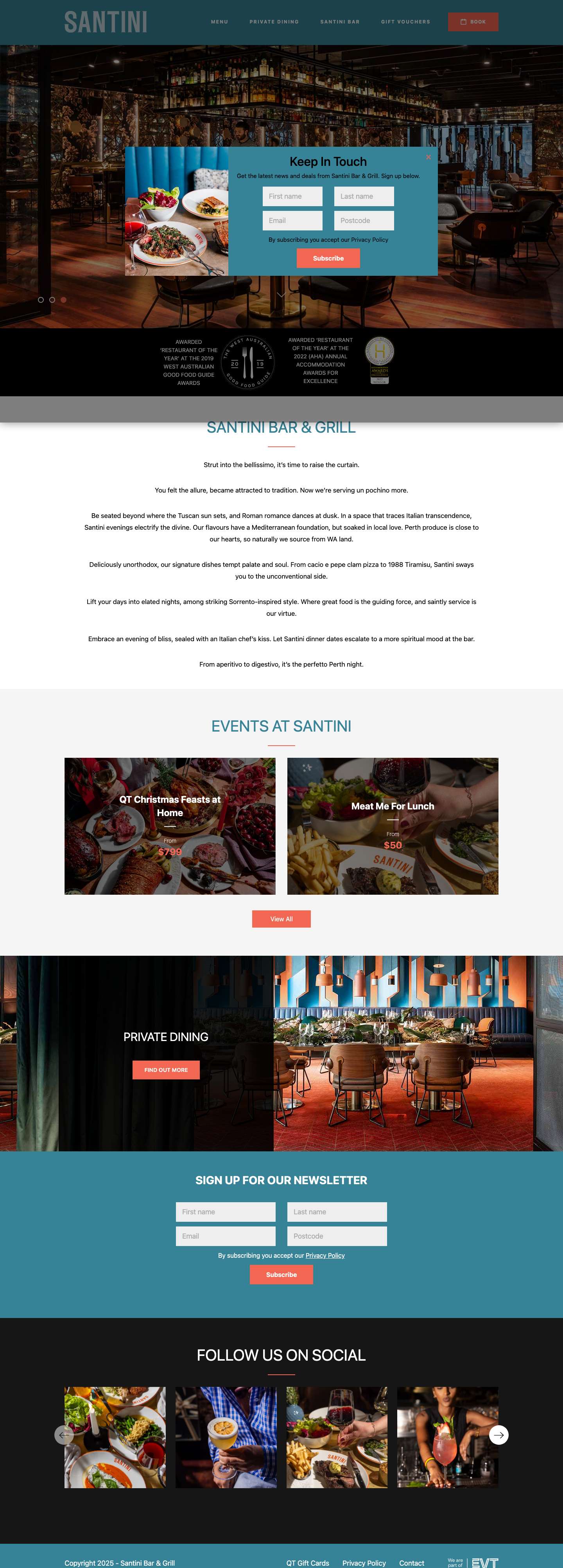 Home | Santini Bar & Grill - Full Screenshot